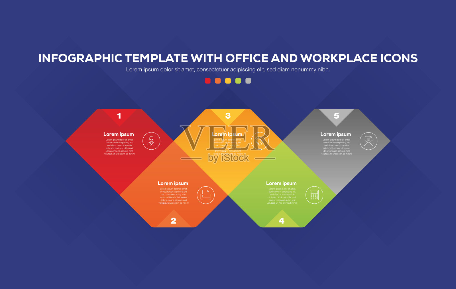 信息图形设计与办公室和工作场所图标插画图片素材