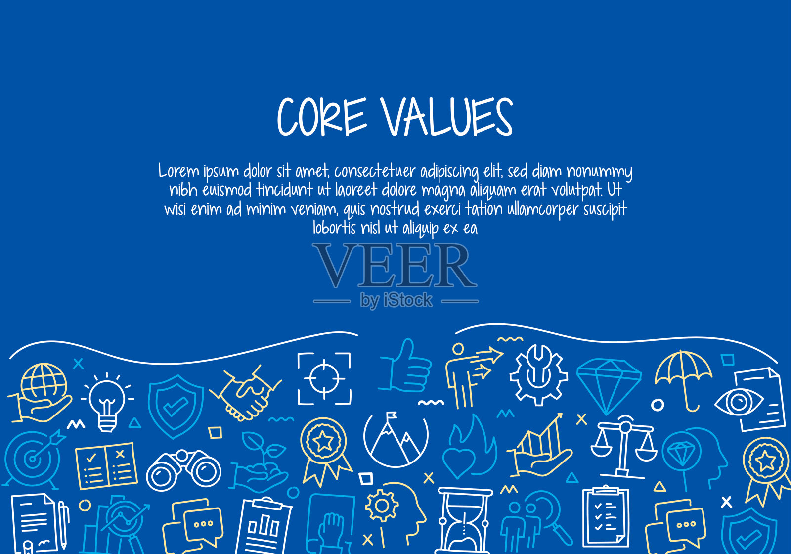 核心价值相关的手绘横幅设计矢量插图插画图片素材