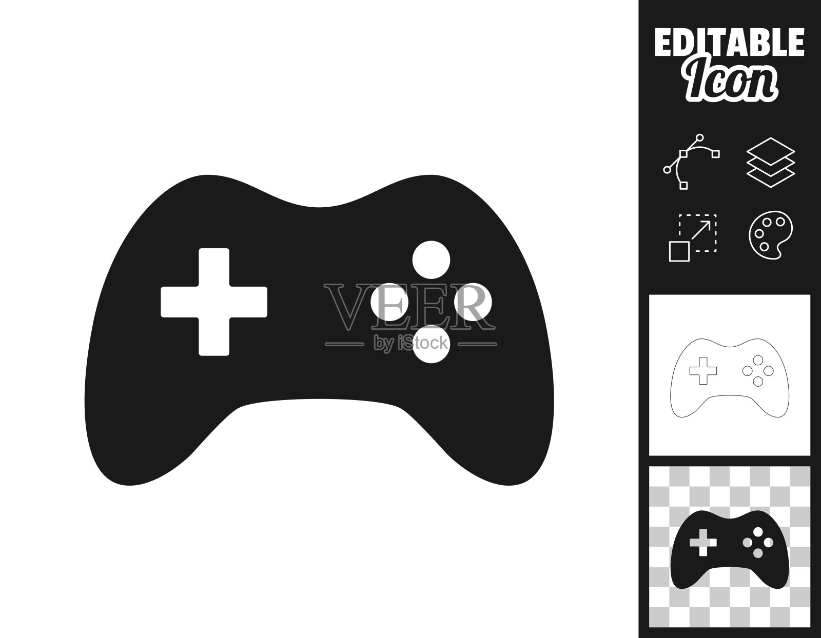 游戏控制器。图标设计。轻松地编辑插画图片素材