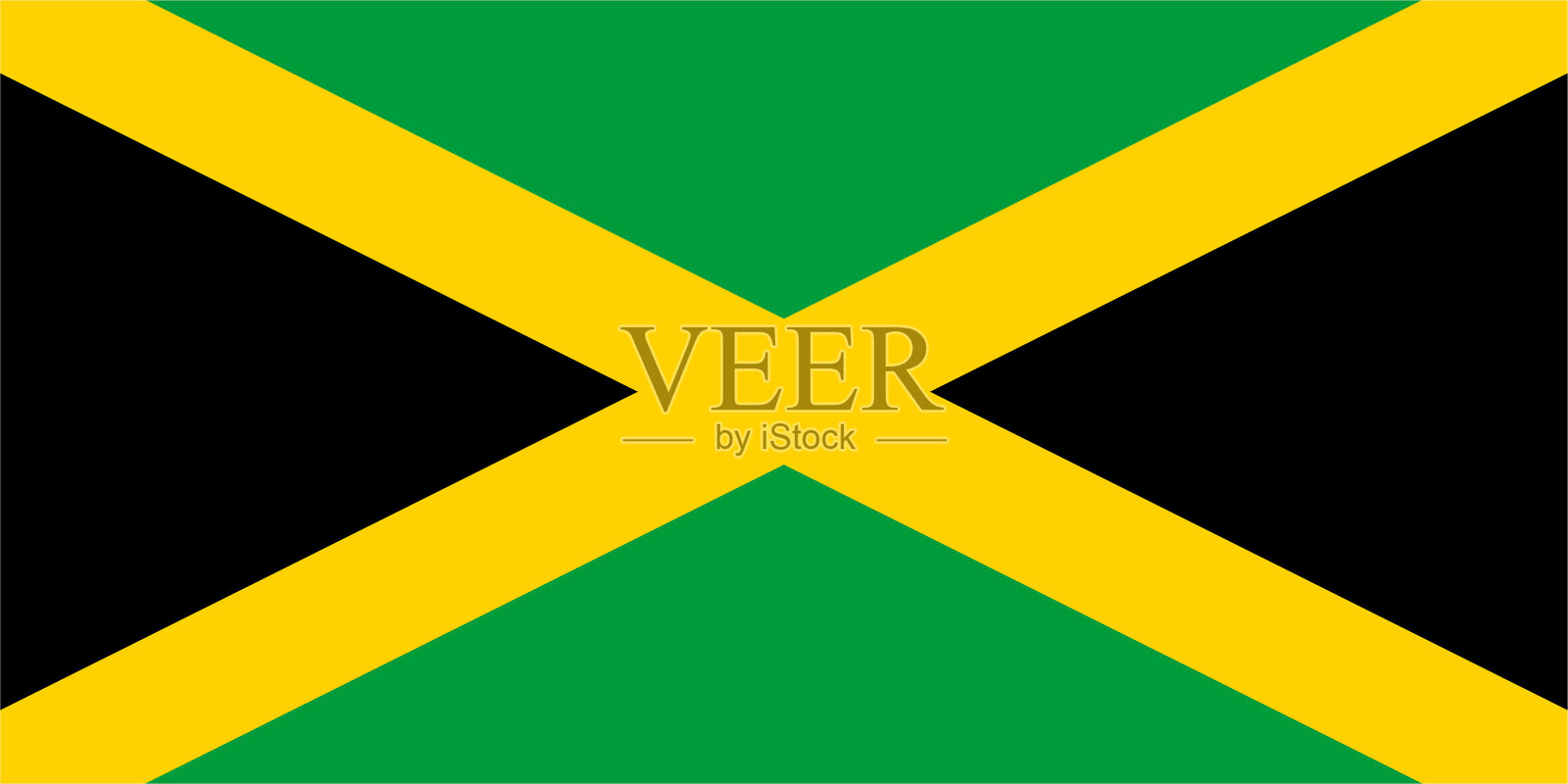 矢量牙买加国旗设计插画图片素材