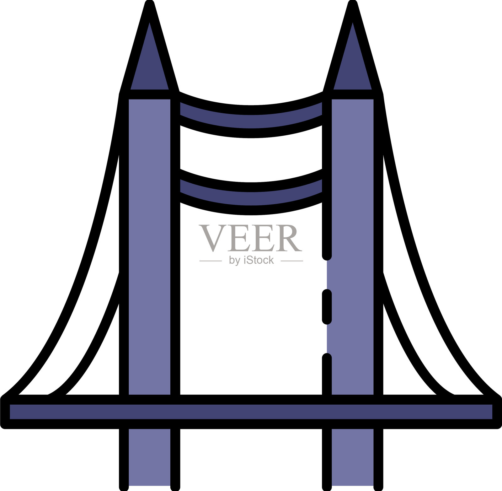 桌桥项目图标颜色轮廓插画图片素材