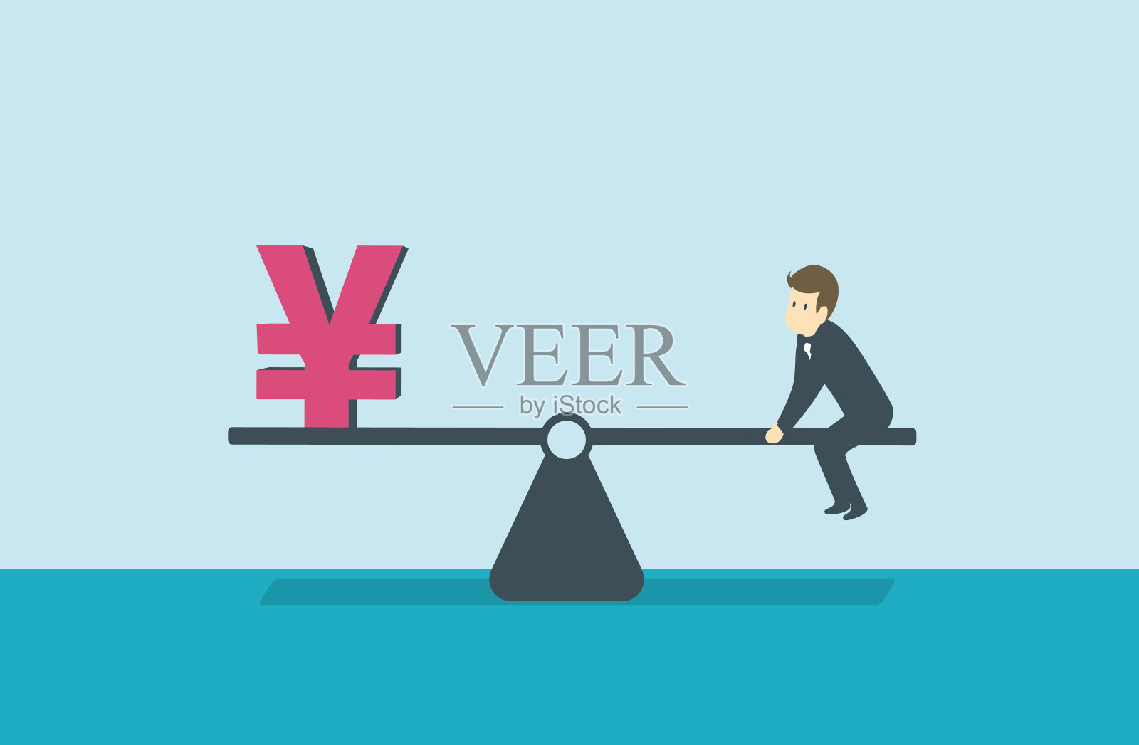 跷跷板插画图片素材