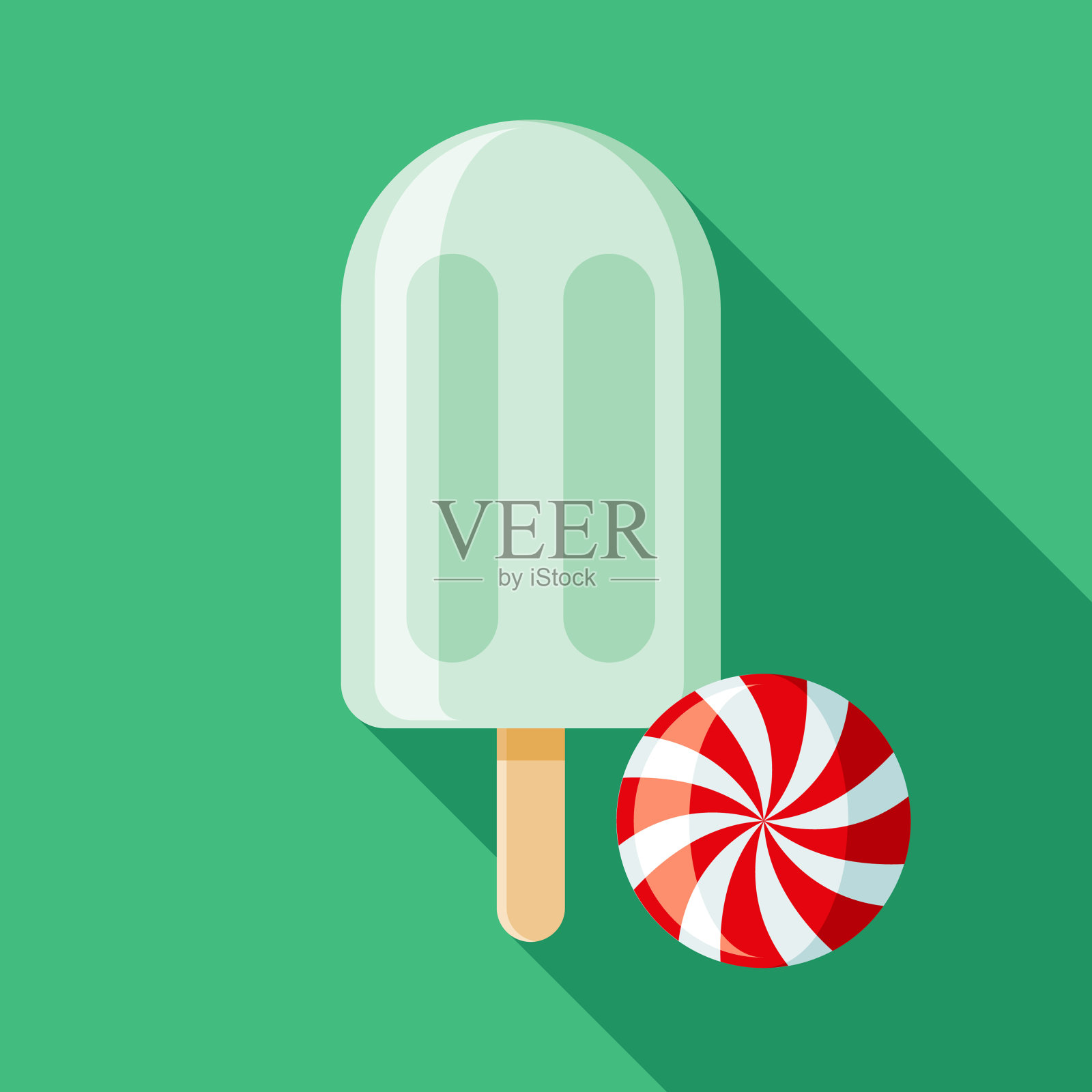 薄荷冰棒图标插画图片素材