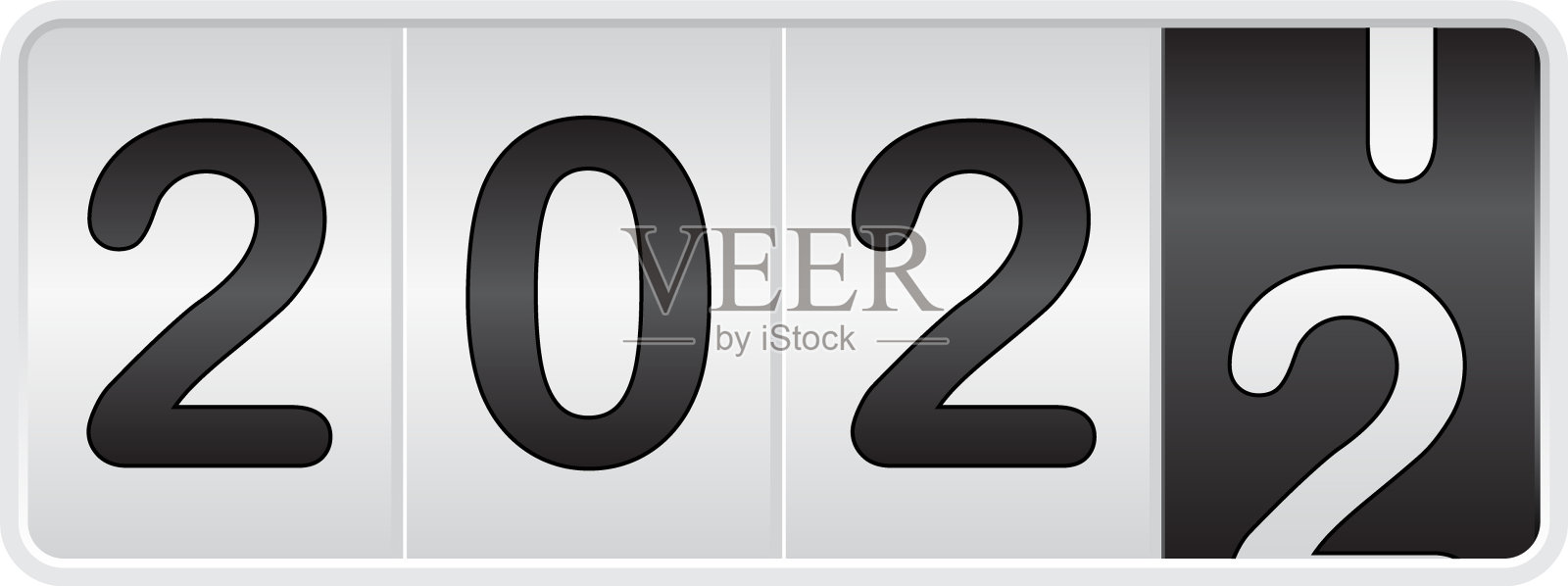 2022年新年背景装饰有里程计计数器。插画图片素材