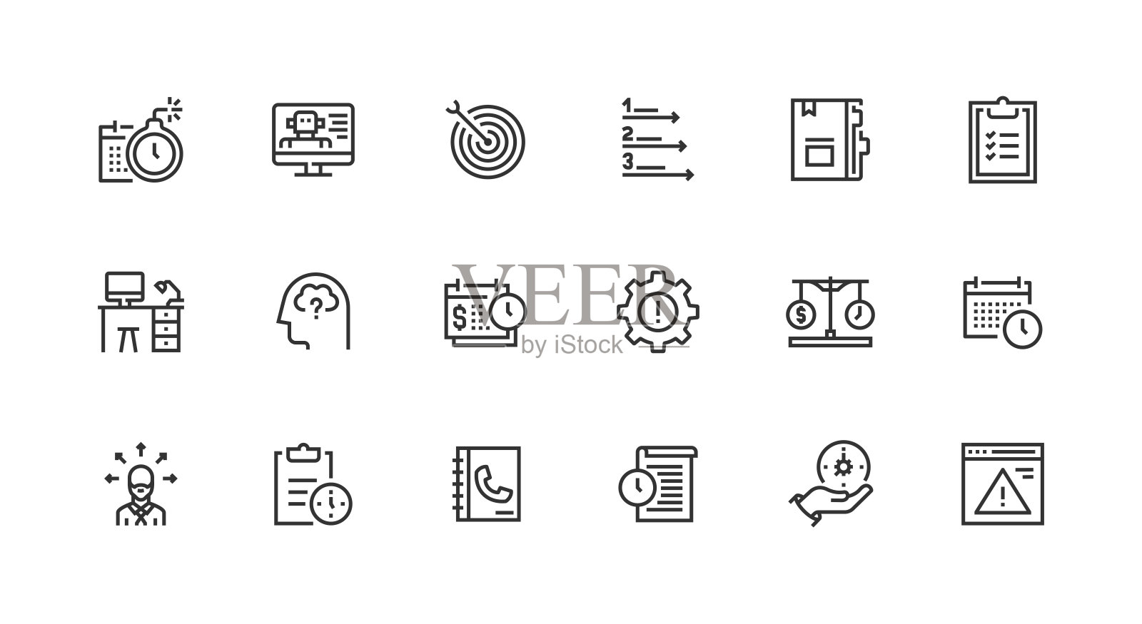 时间管理，预约，期望，地址簿，每日计划图标插画图片素材