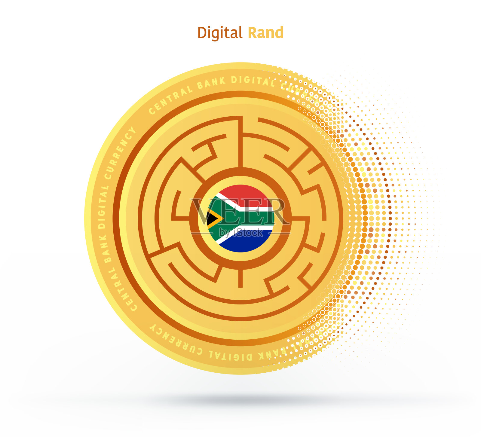 南非数字货币矢量插图插画图片素材