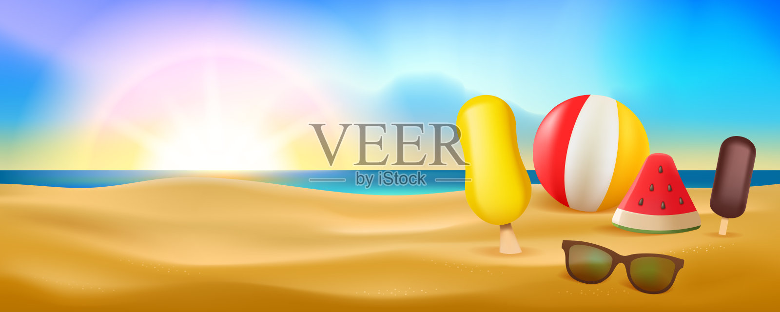 夏季的背景插画图片素材