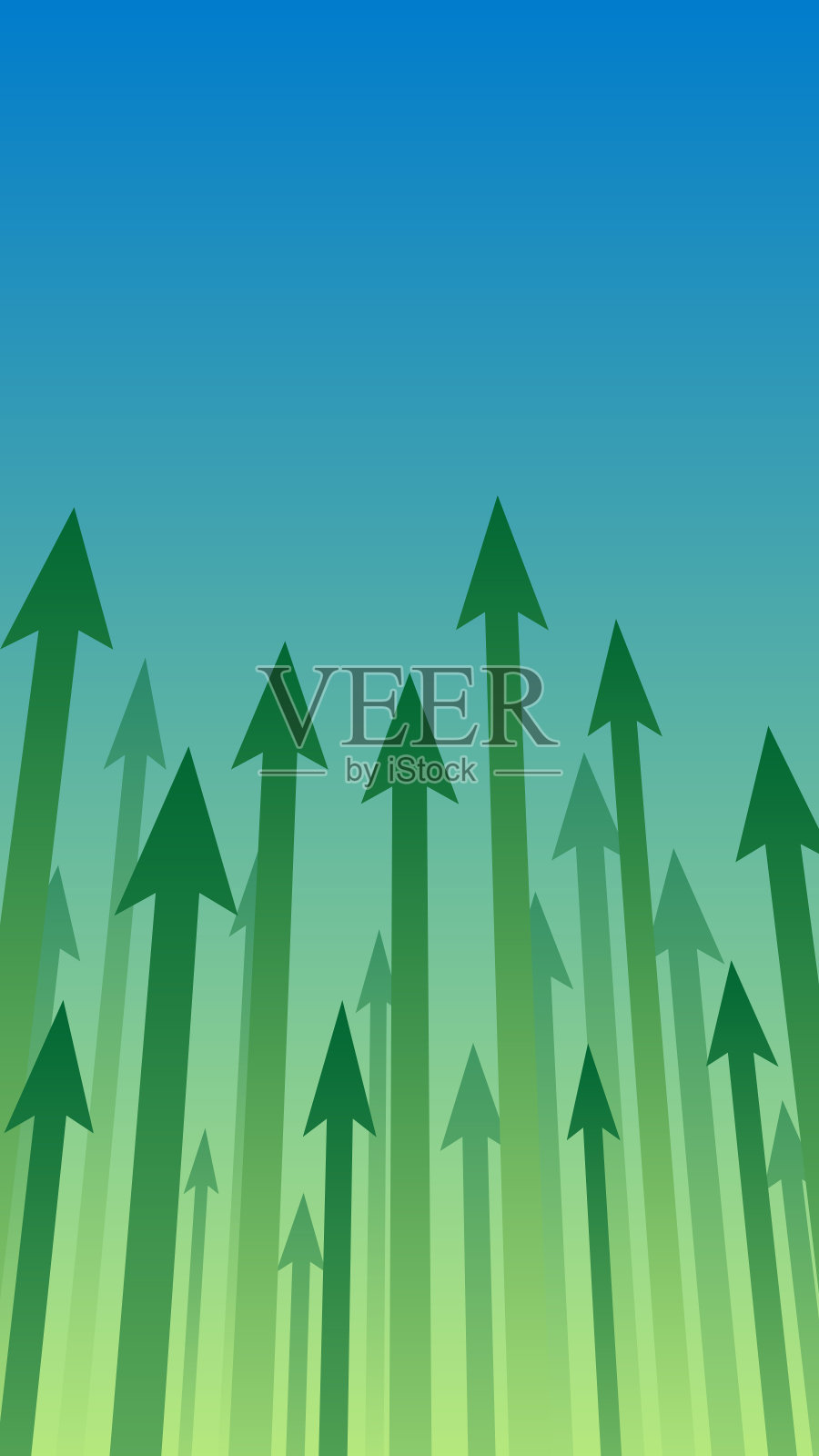 抽象的简单说明-指向上方的方向箭头。插画图片素材