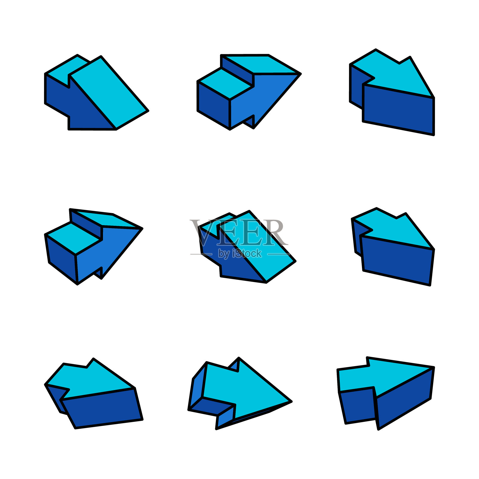 箭头符号三维图标设计插画图片素材