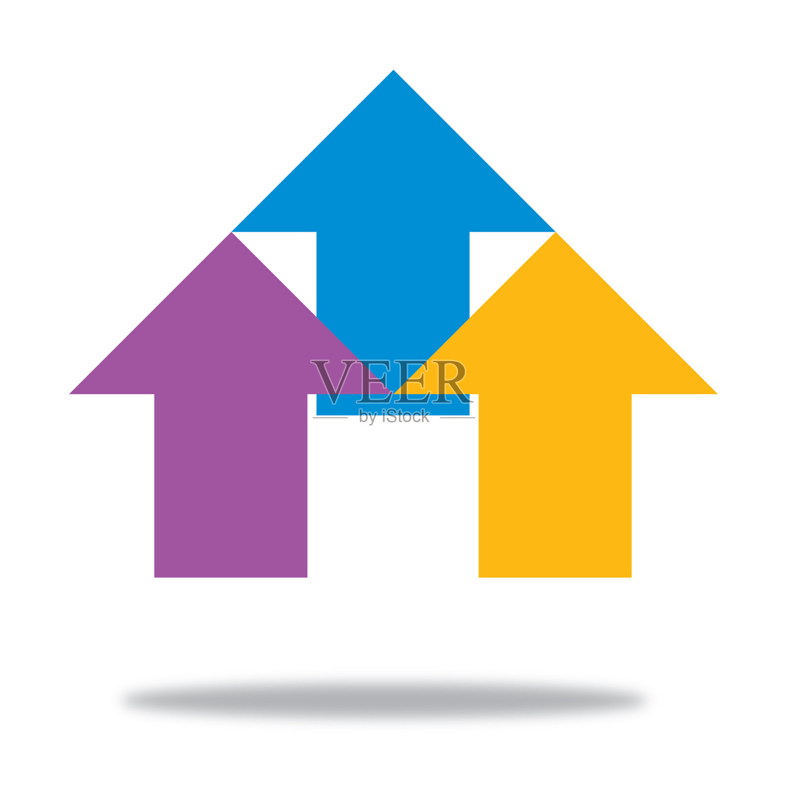 影子上的三支箭插画图片素材