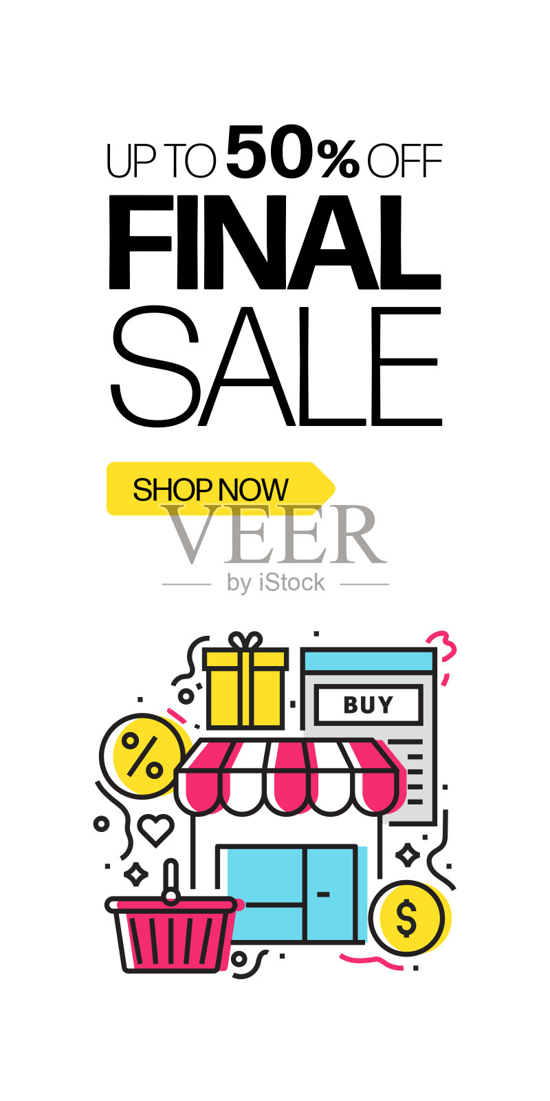 销售横幅模板设计。特别提供旗帜矢量插图。插画图片素材