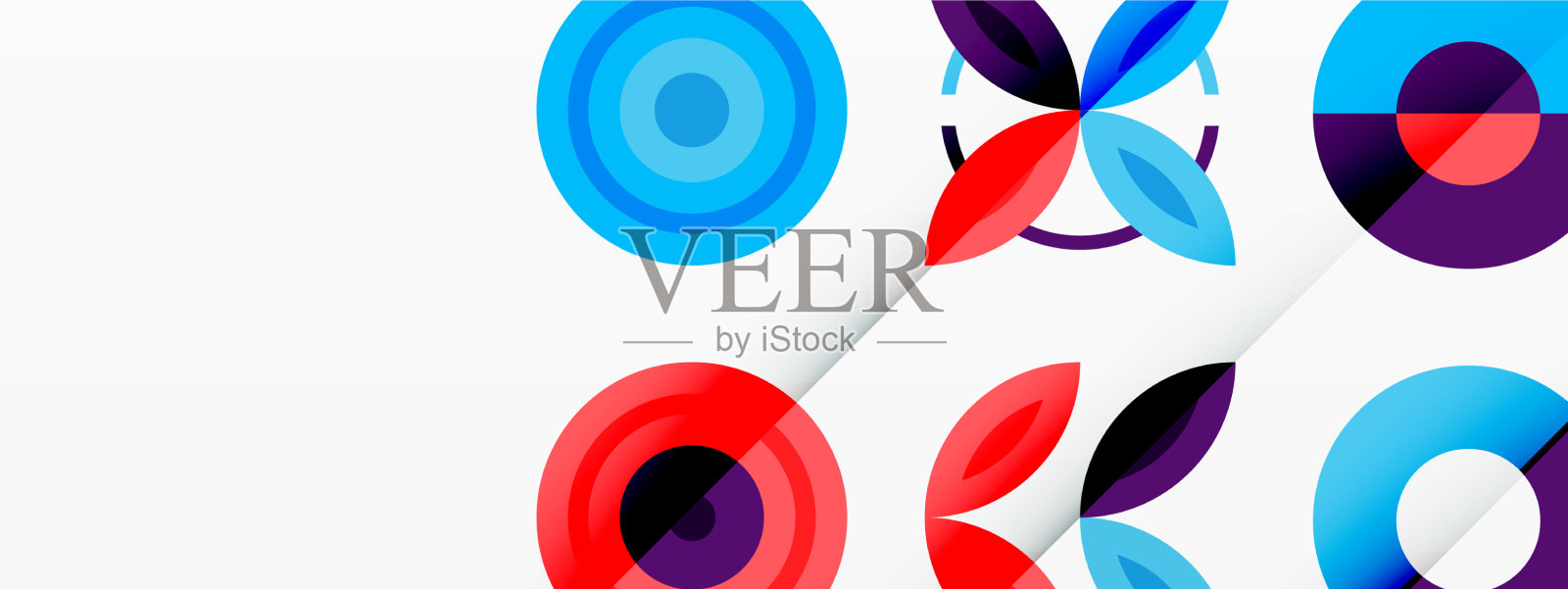 五颜六色的圆圈在一个网格组成抽象插画图片素材