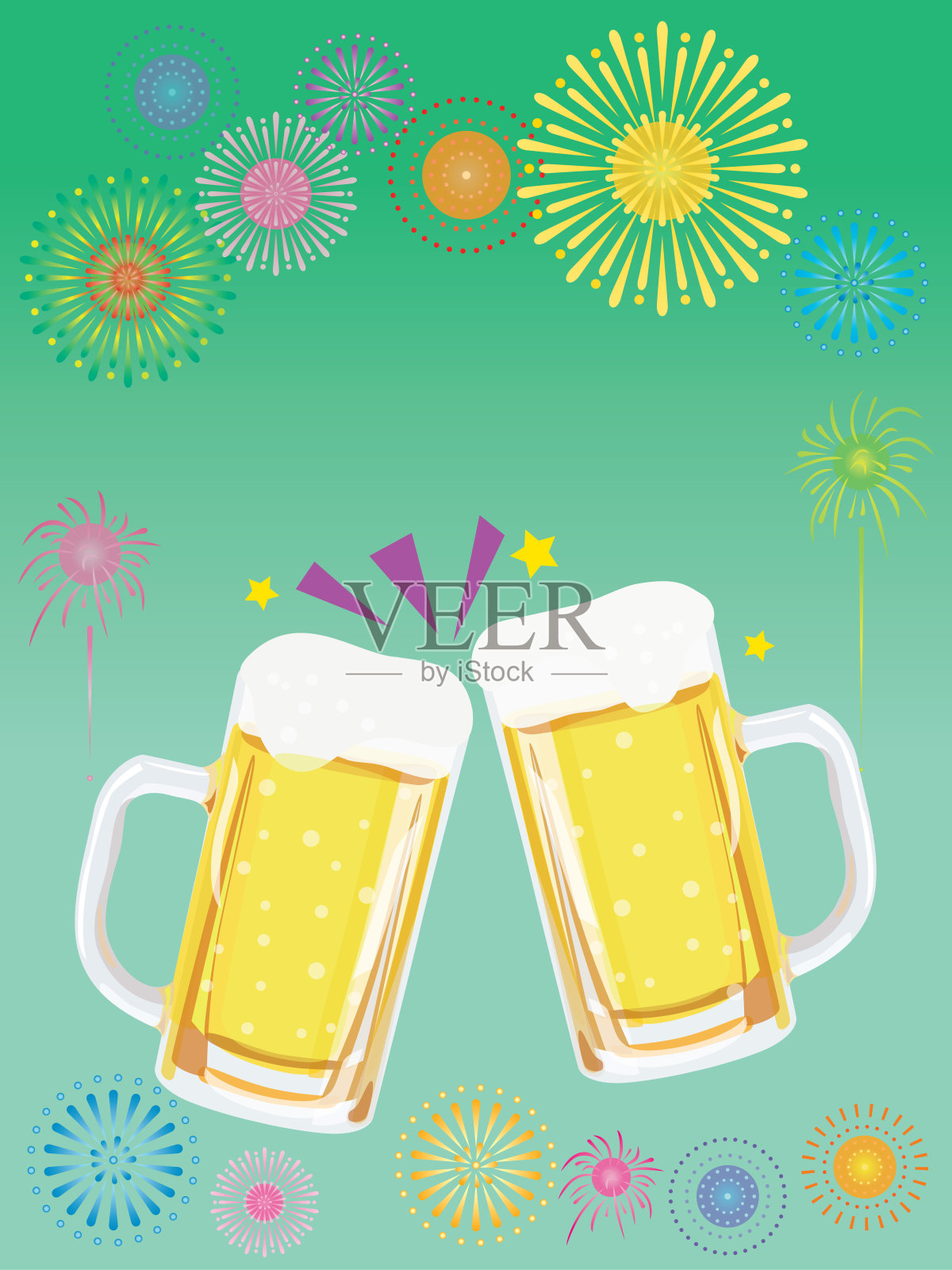 啤酒的插图。设计模板素材