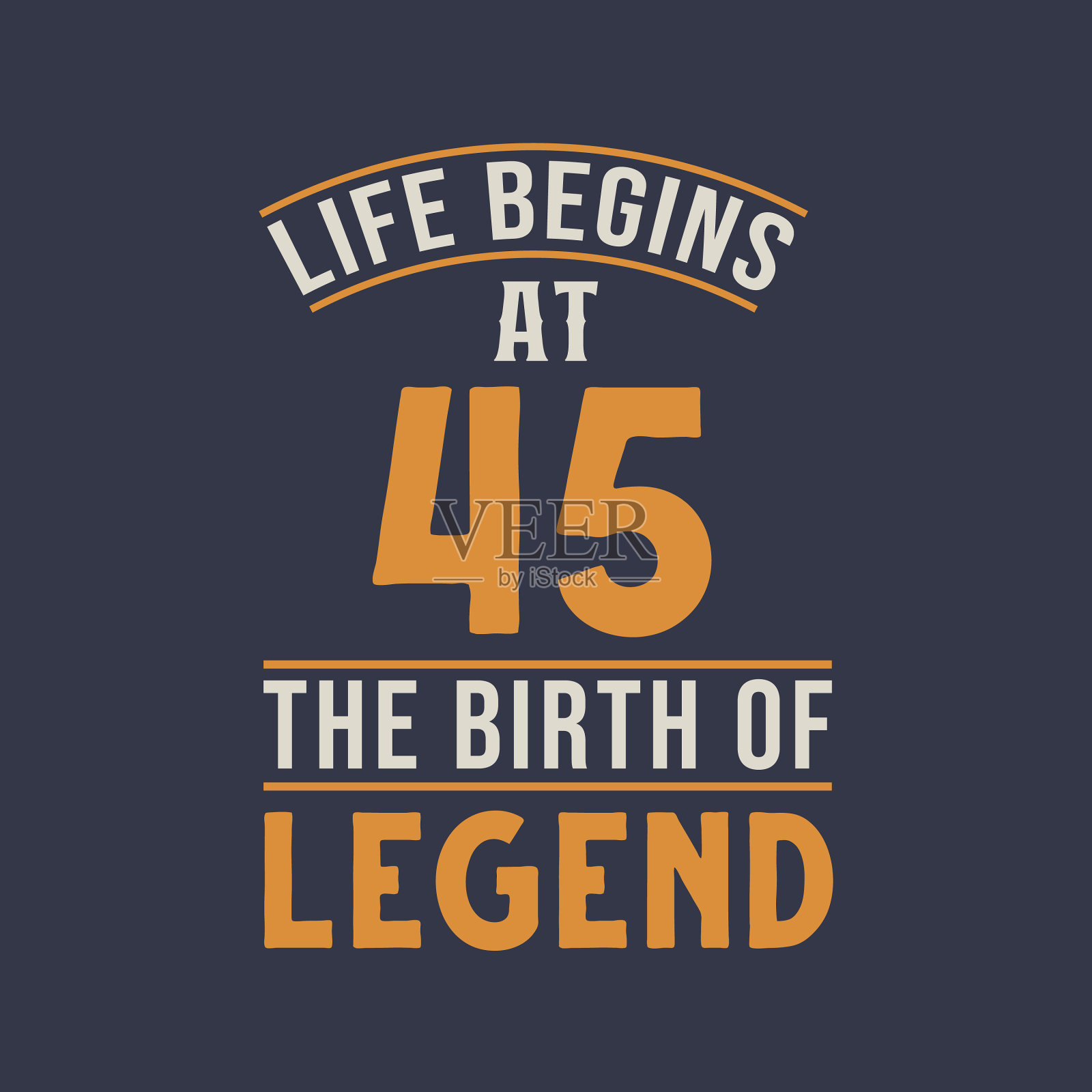 生命从45岁开始传说45岁的生日插画图片素材