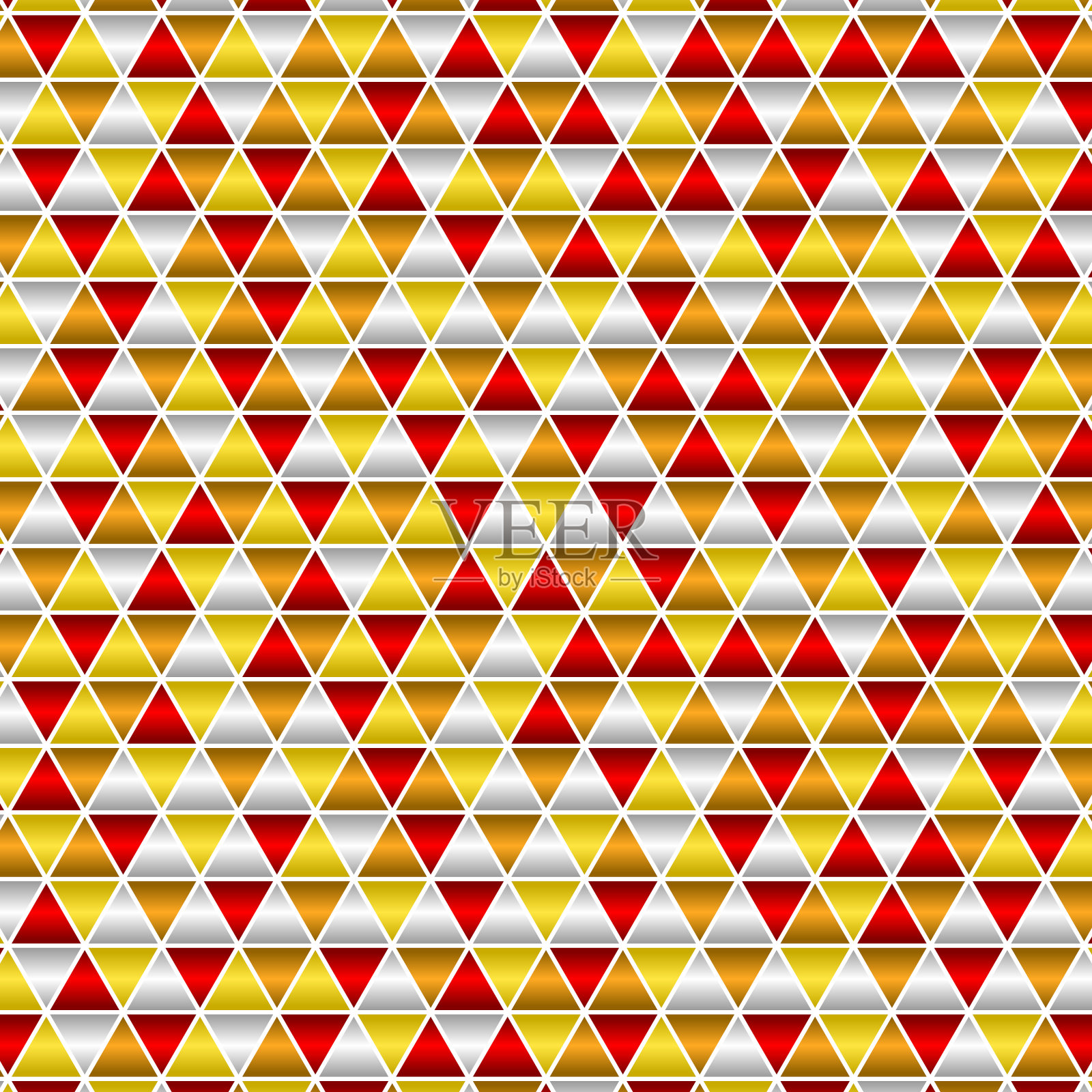 半随机三角形图案，红-银-黄-金颜色插画图片素材