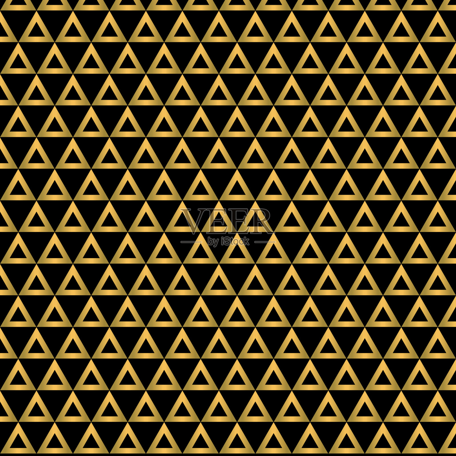 均匀间隔，同等大小，三角形的模式与黄金3d效果。模式背景说明。插画图片素材