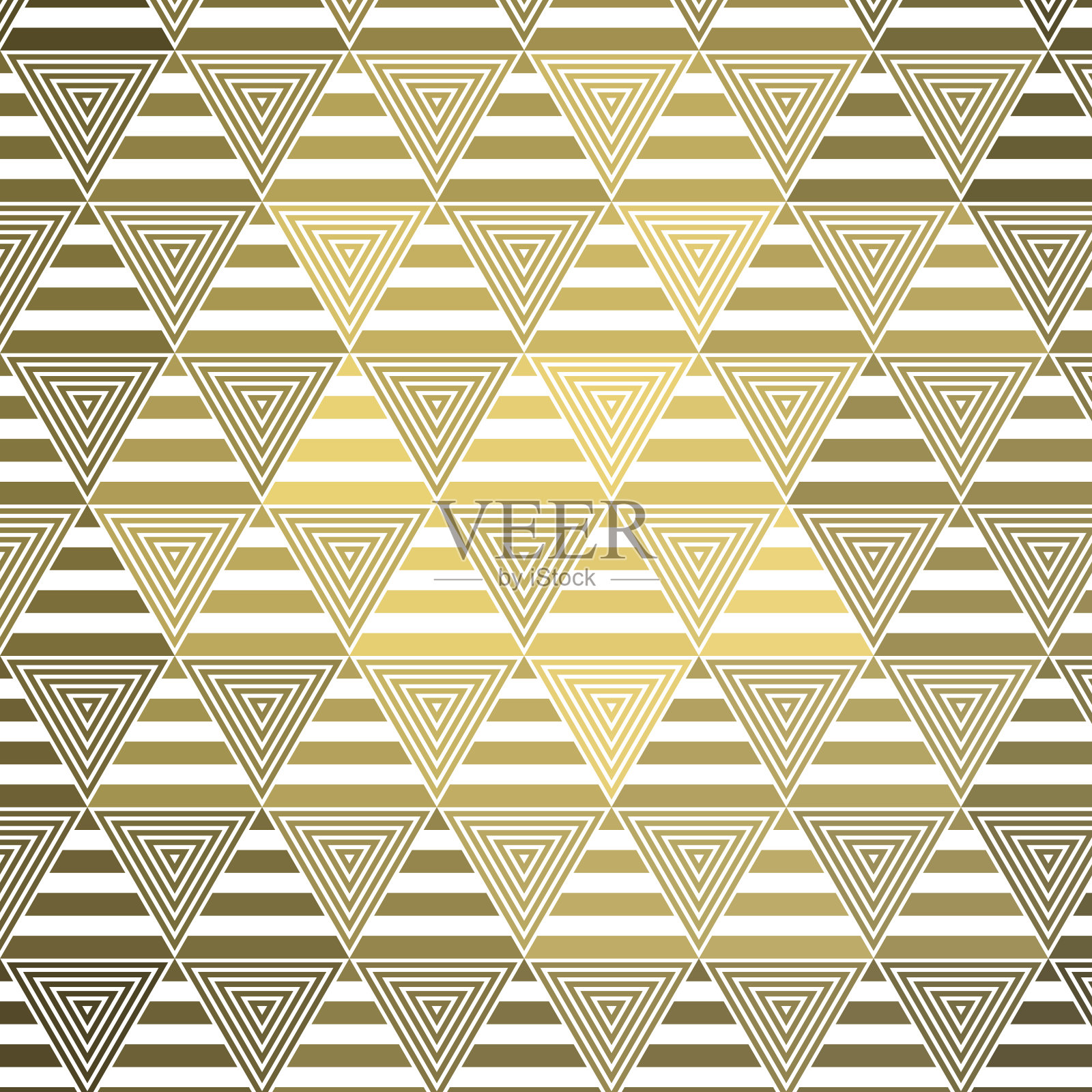 有两种图案的三角形。金色的反射插画图片素材