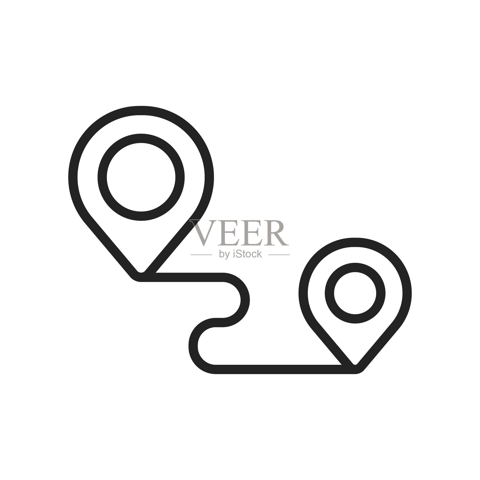 旅行图标在线条风格运输行李食品插画图片素材