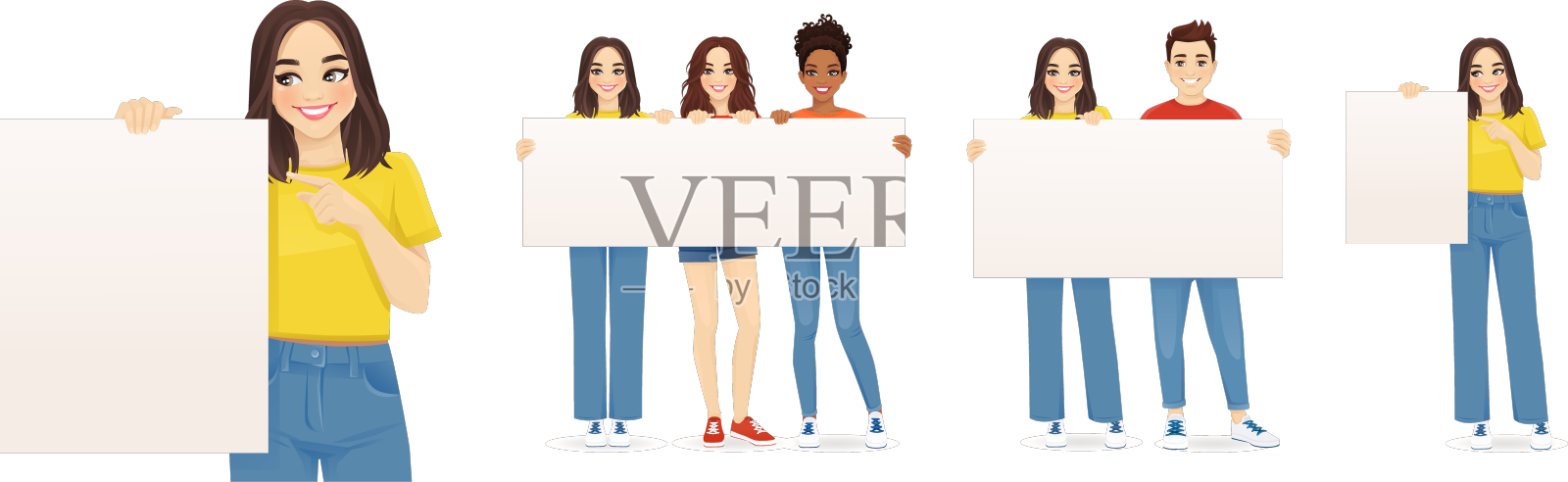 拿着标语牌的人设计元素图片