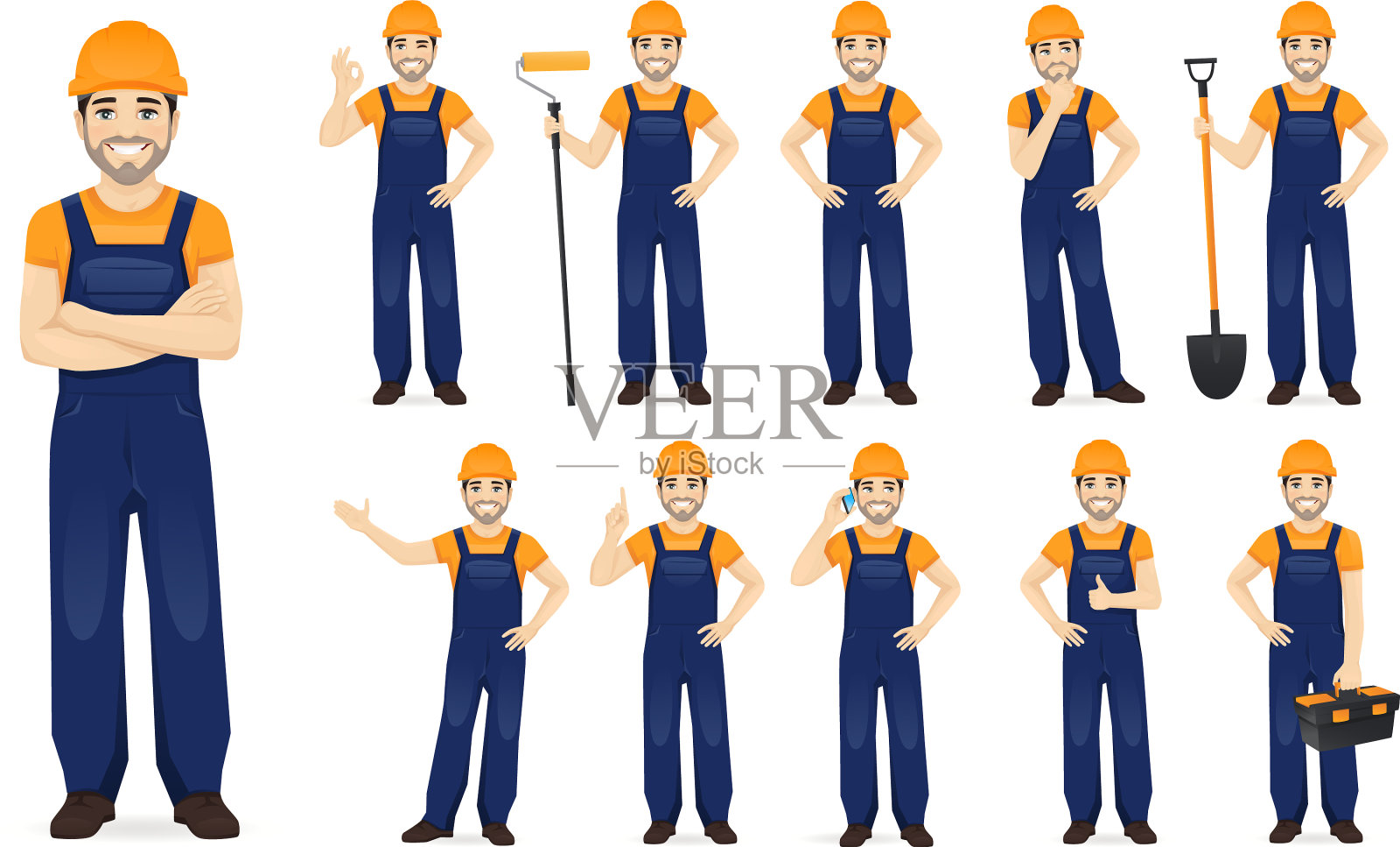 constarction工人插画图片素材