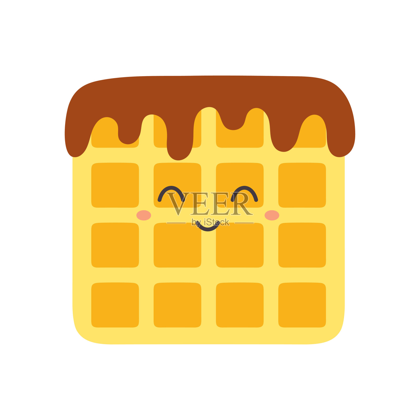 比利时华夫饼人物的卡通矢量插图插画图片素材