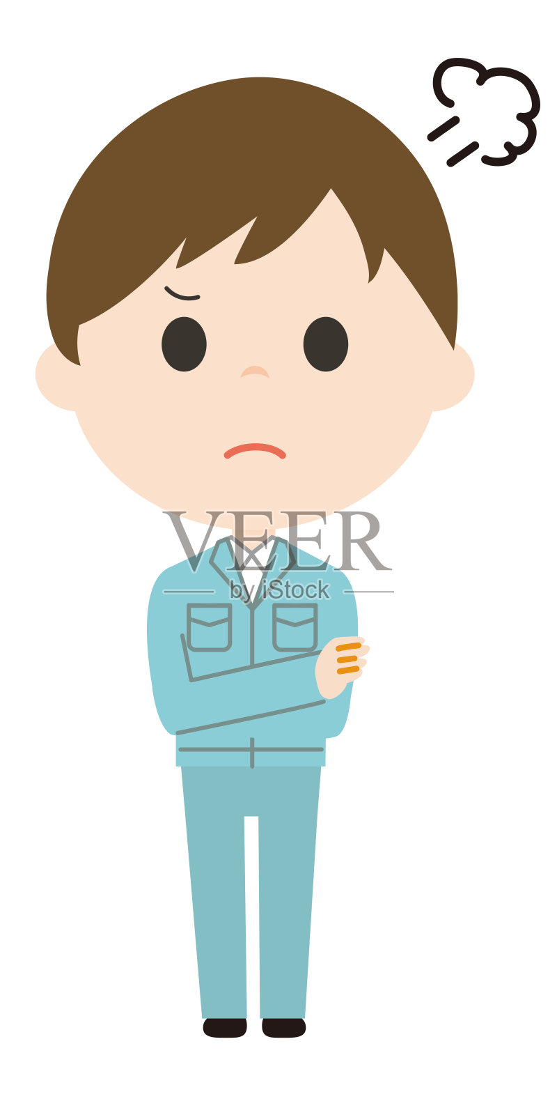 穿工作服的男人插画图片素材