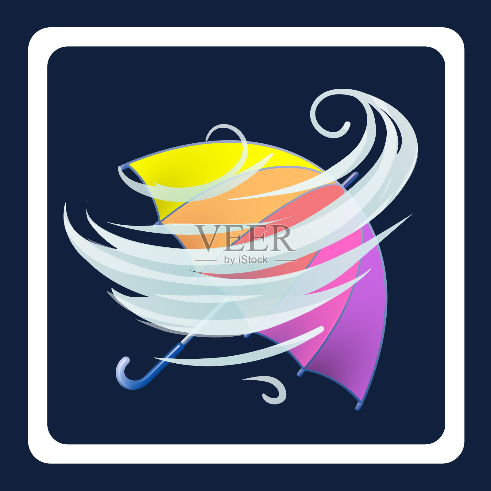 图标-天气和季节的草图形式的伞和天气符号插画图片素材