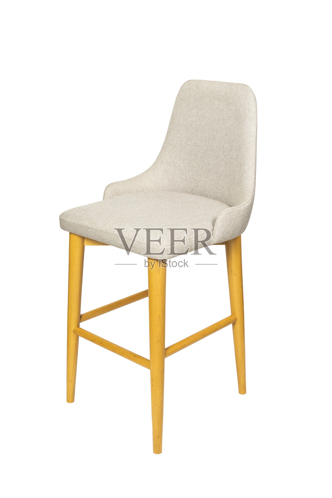 单高木腿凳子椅子孤立的白色背景照片摄影图片