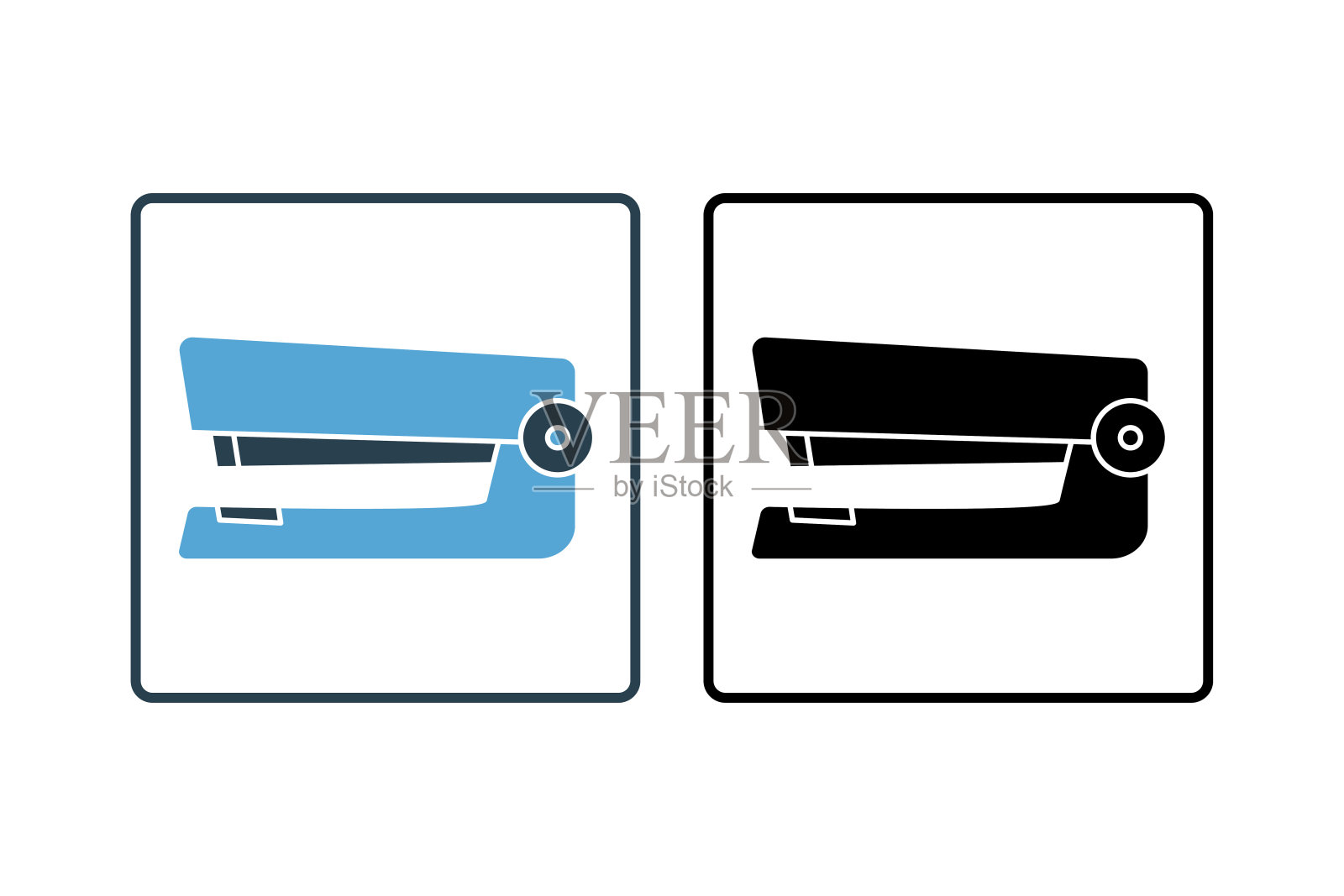 订书机图标。与文具相关的图标。固体图标样式。简单的矢量设计可编辑插画图片素材