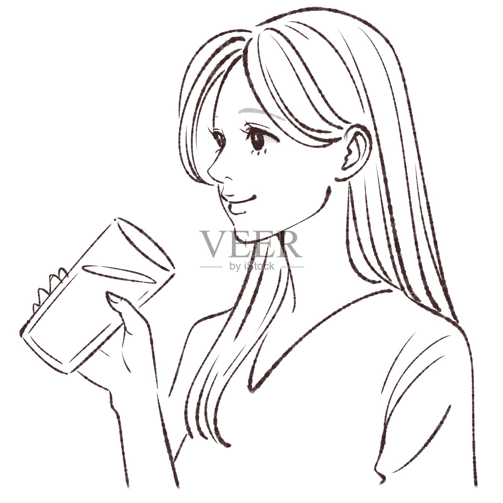 饮料/水/蛋白质/饮料/供水/中暑/水合作用/补充/补充/插图材料为妇女插画图片素材