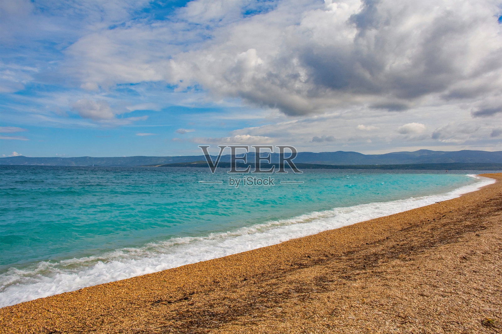 克罗地亚布拉克岛上的Zlatni Rat照片摄影图片