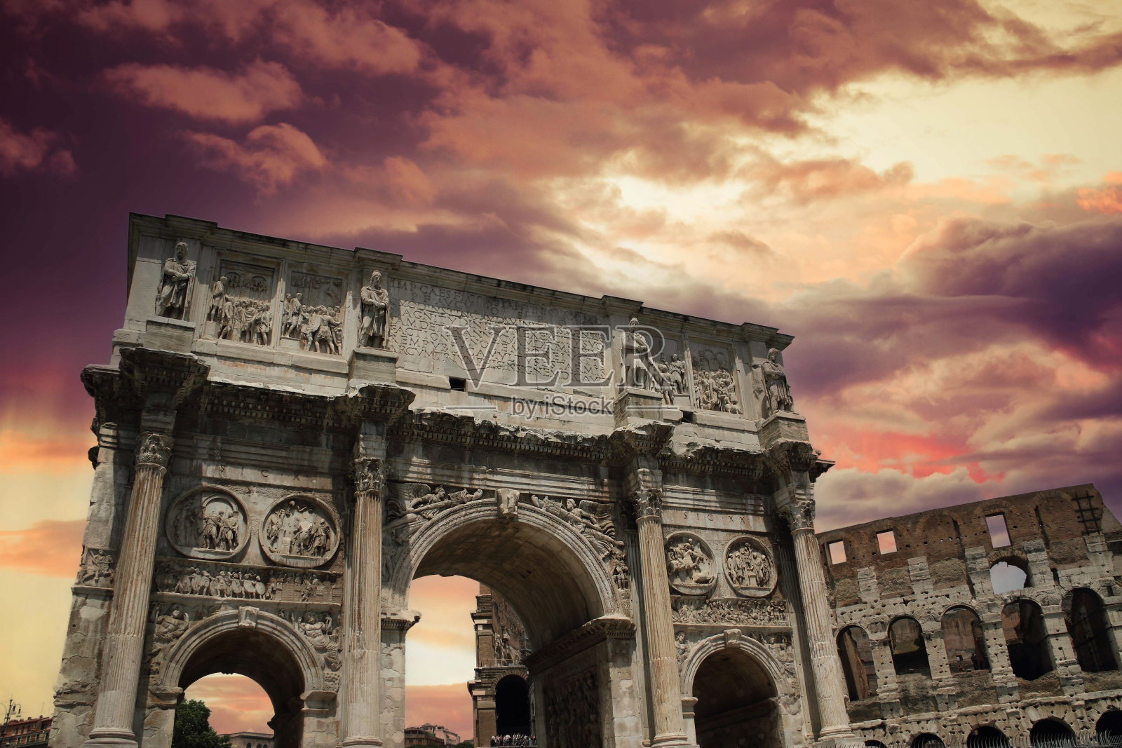 君士坦丁拱门照片摄影图片