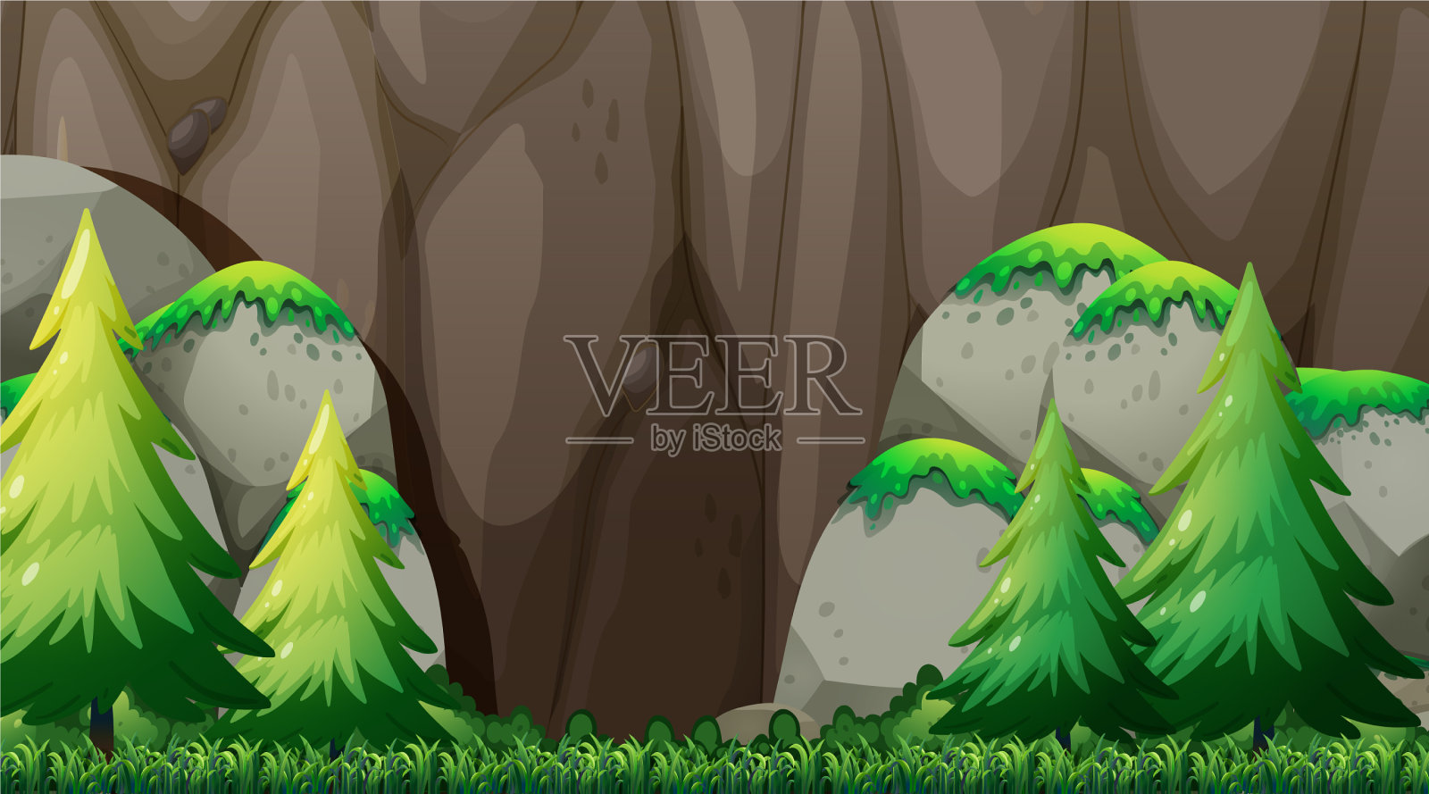 空旷的自然风光背景插画图片素材