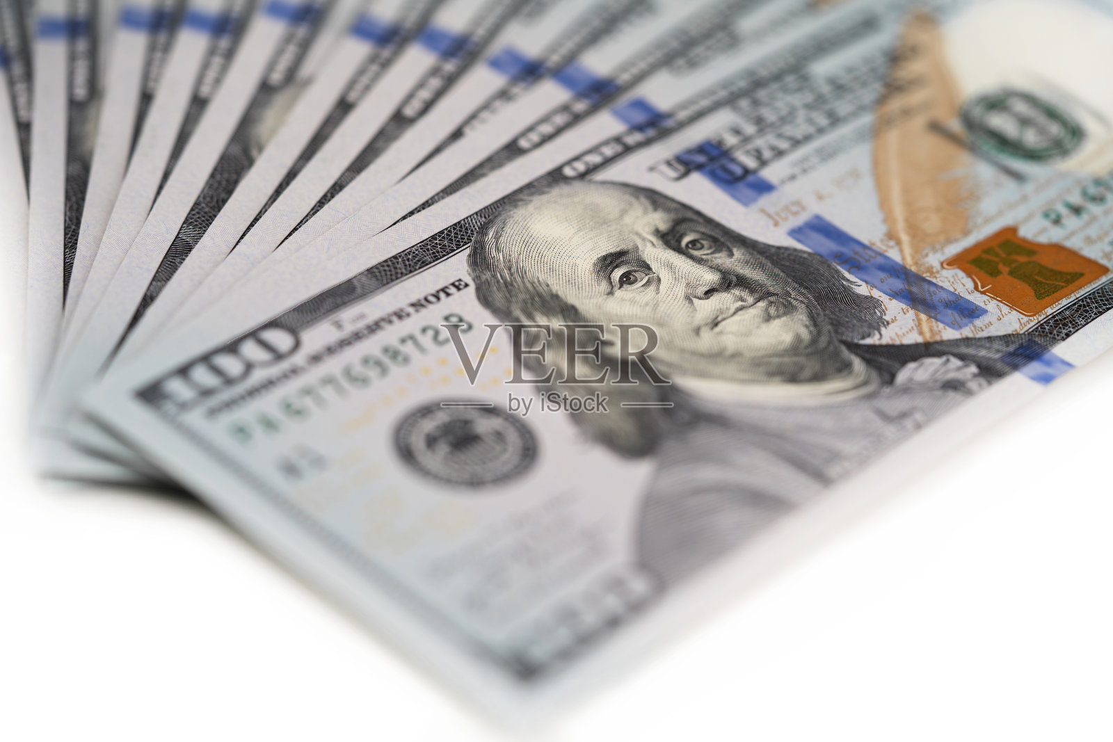 白底百元大钞照片摄影图片