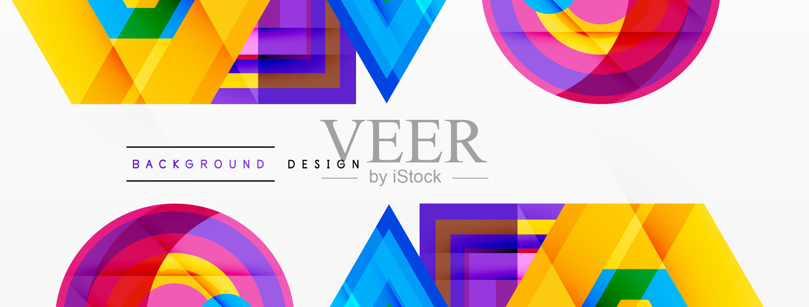 几何形状设计与动态阴影插画图片素材