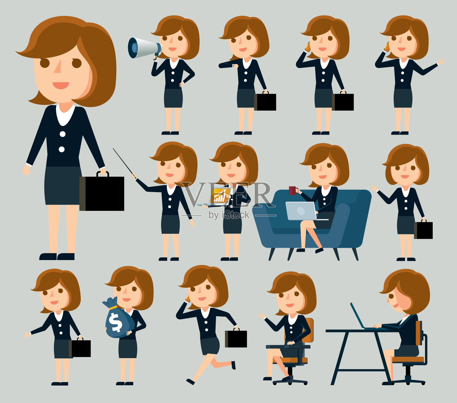 的女商人插画图片素材