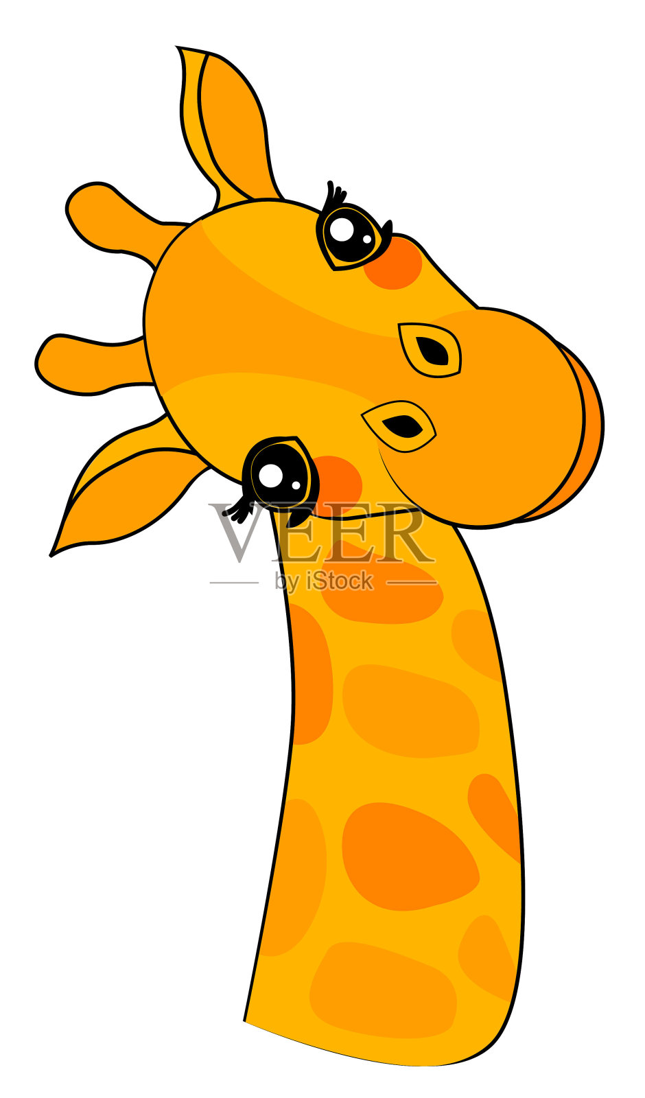 长颈鹿的素描动物插图印刷插画图片素材