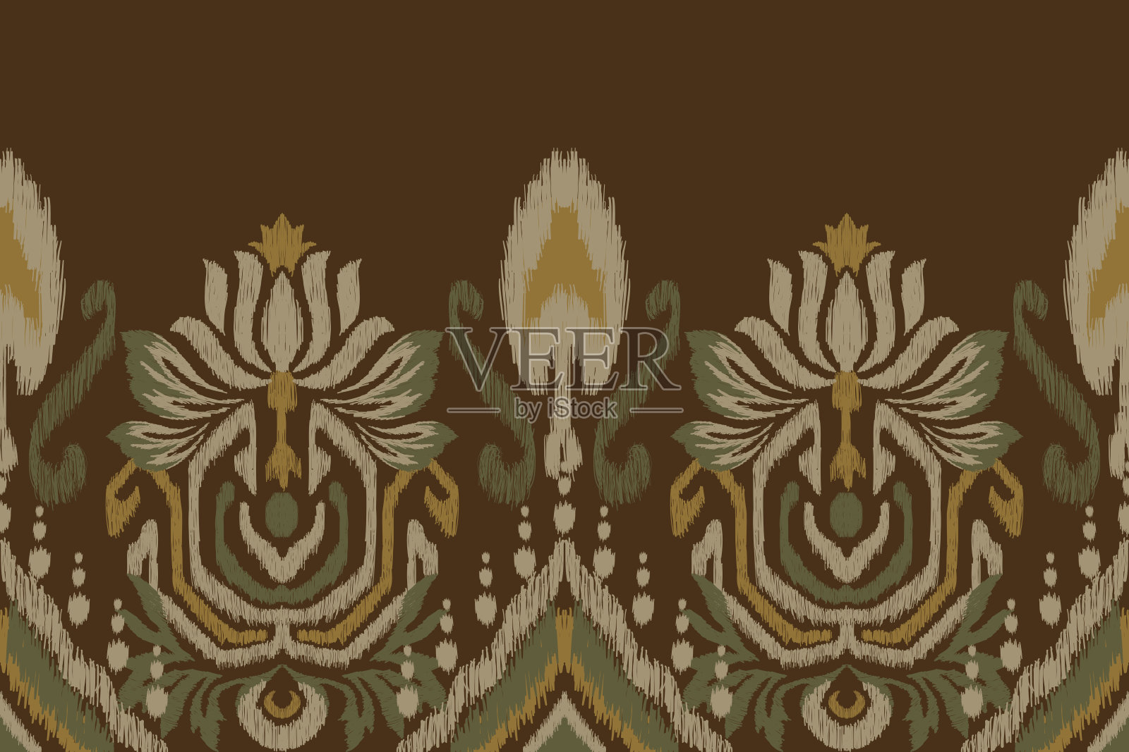 印度伊卡特花佩斯利刺绣插画图片素材