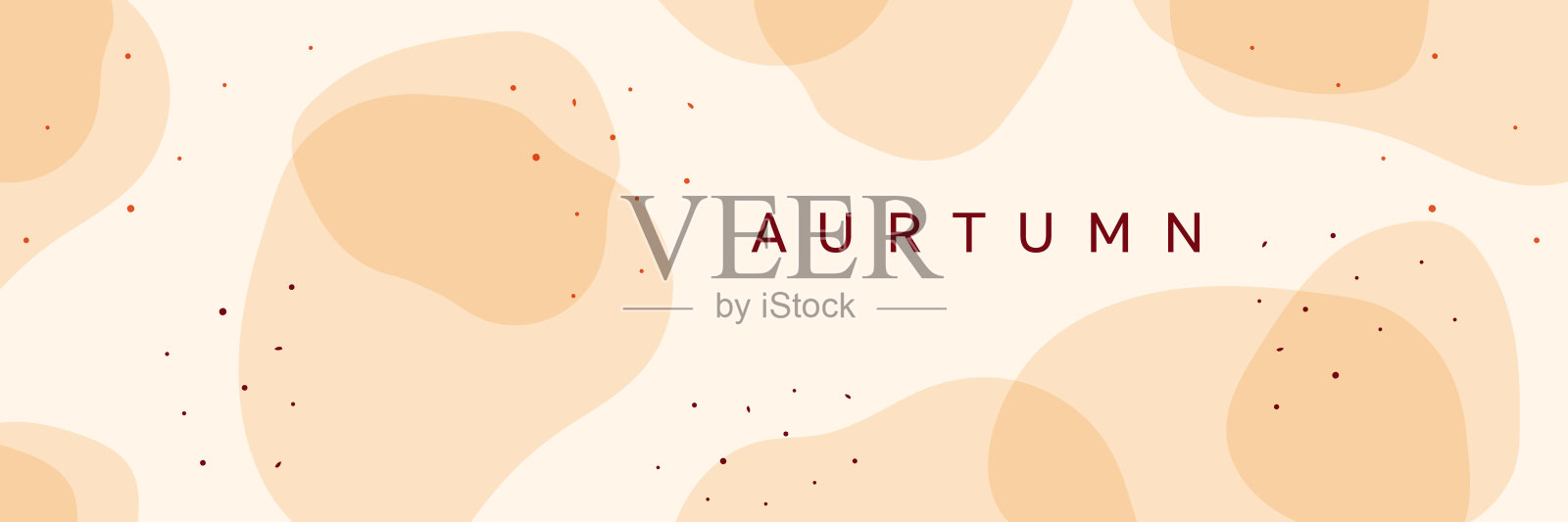 矢量秋天水平横幅。落叶，点，线，透明的形状在秋天的颜色。插画图片素材