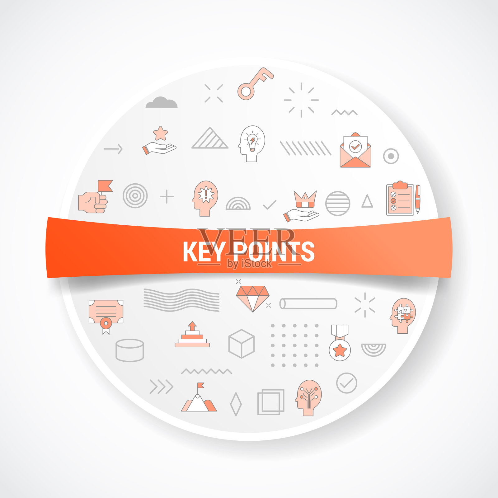 要点概念与图标概念与圆形或圆形形状的徽章图标素材