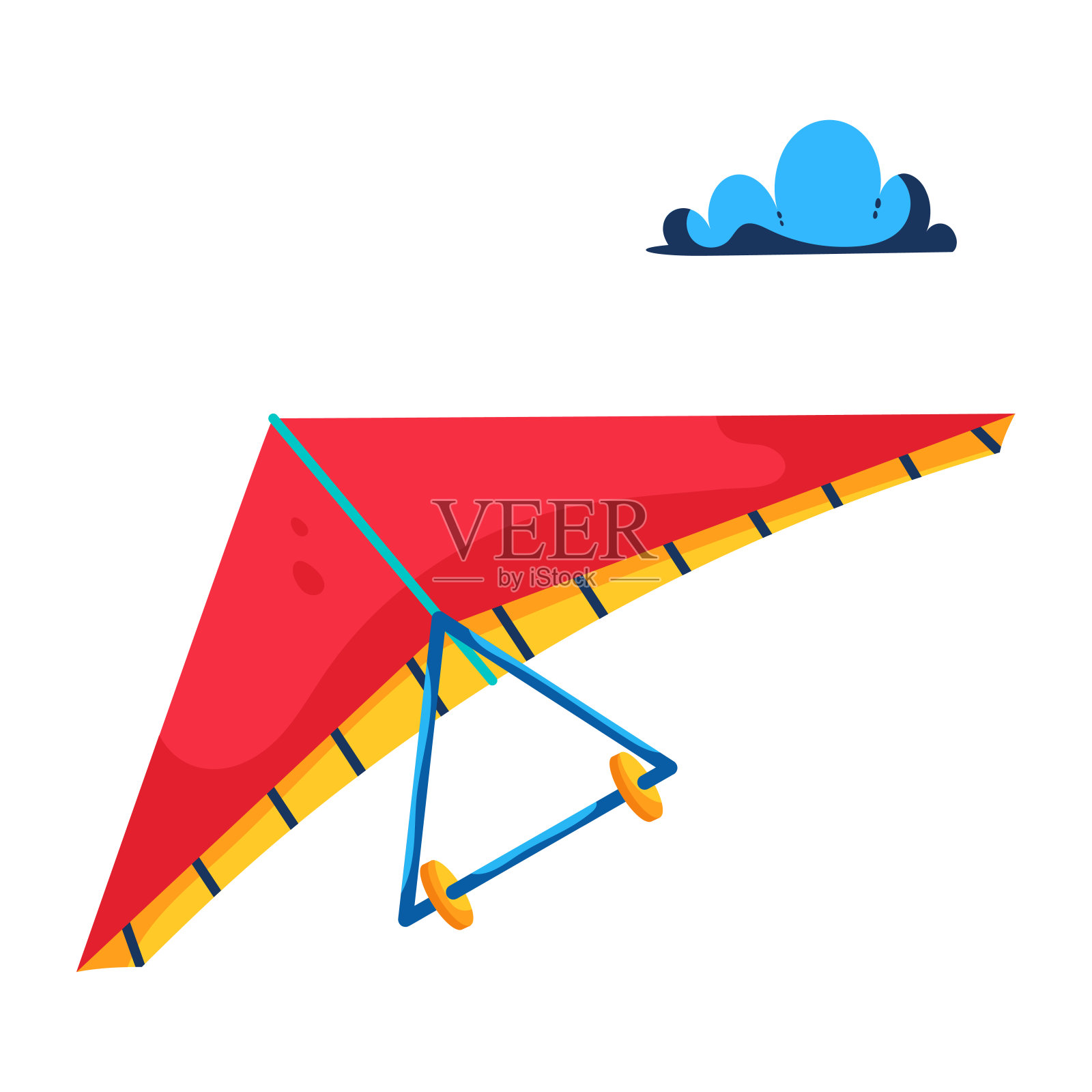 悬挂式滑翔机插画图片素材