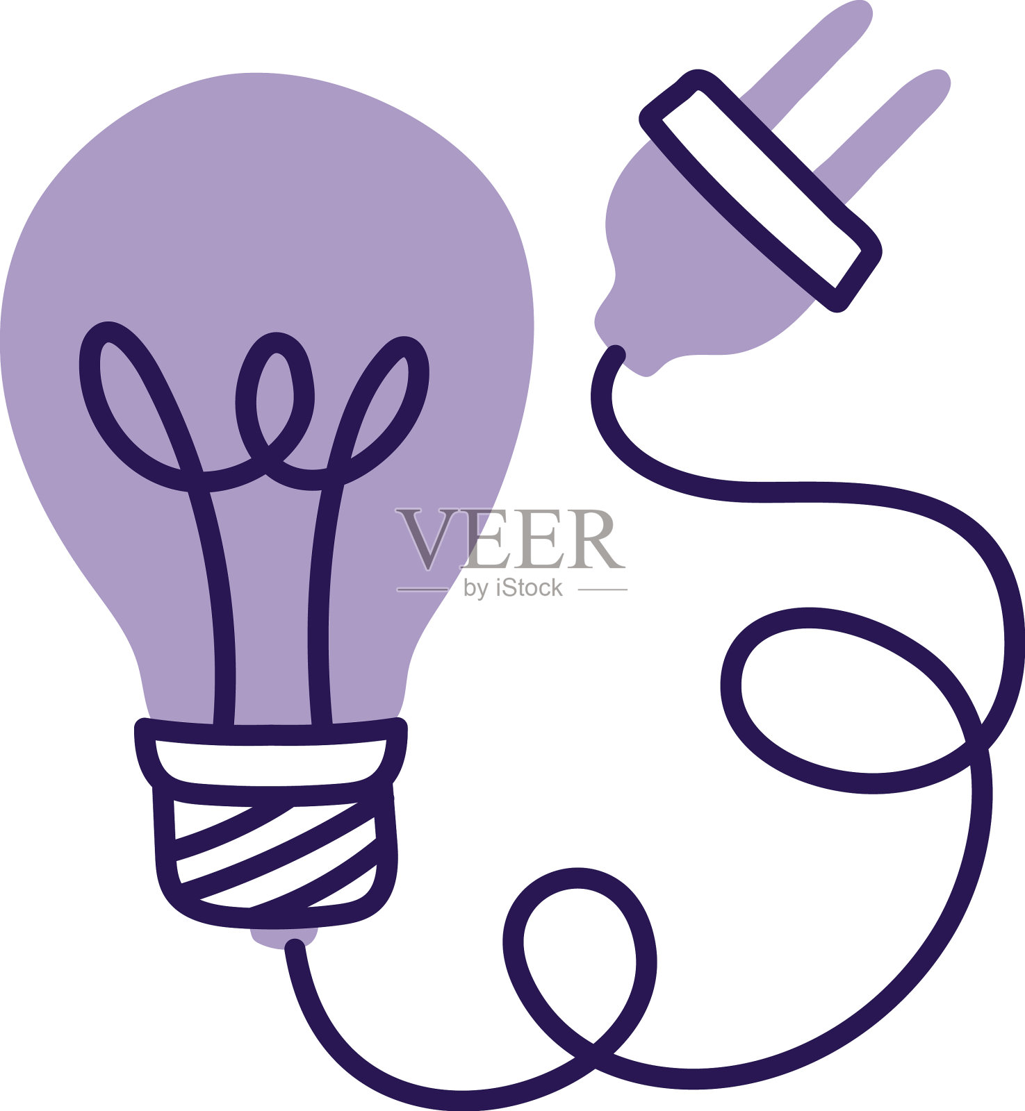 电线灯泡插画图片素材