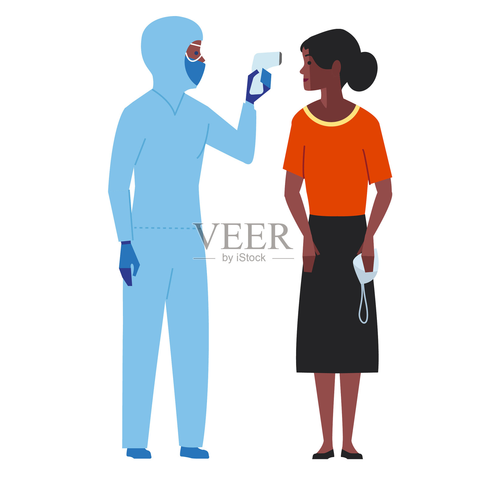 前额红外扫描插画图片素材