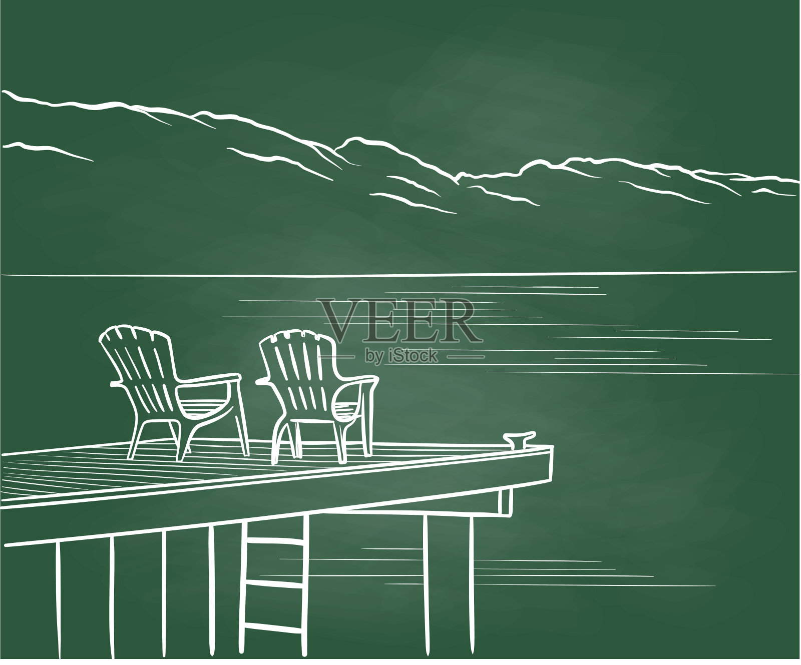 假期购物黑板插画图片素材