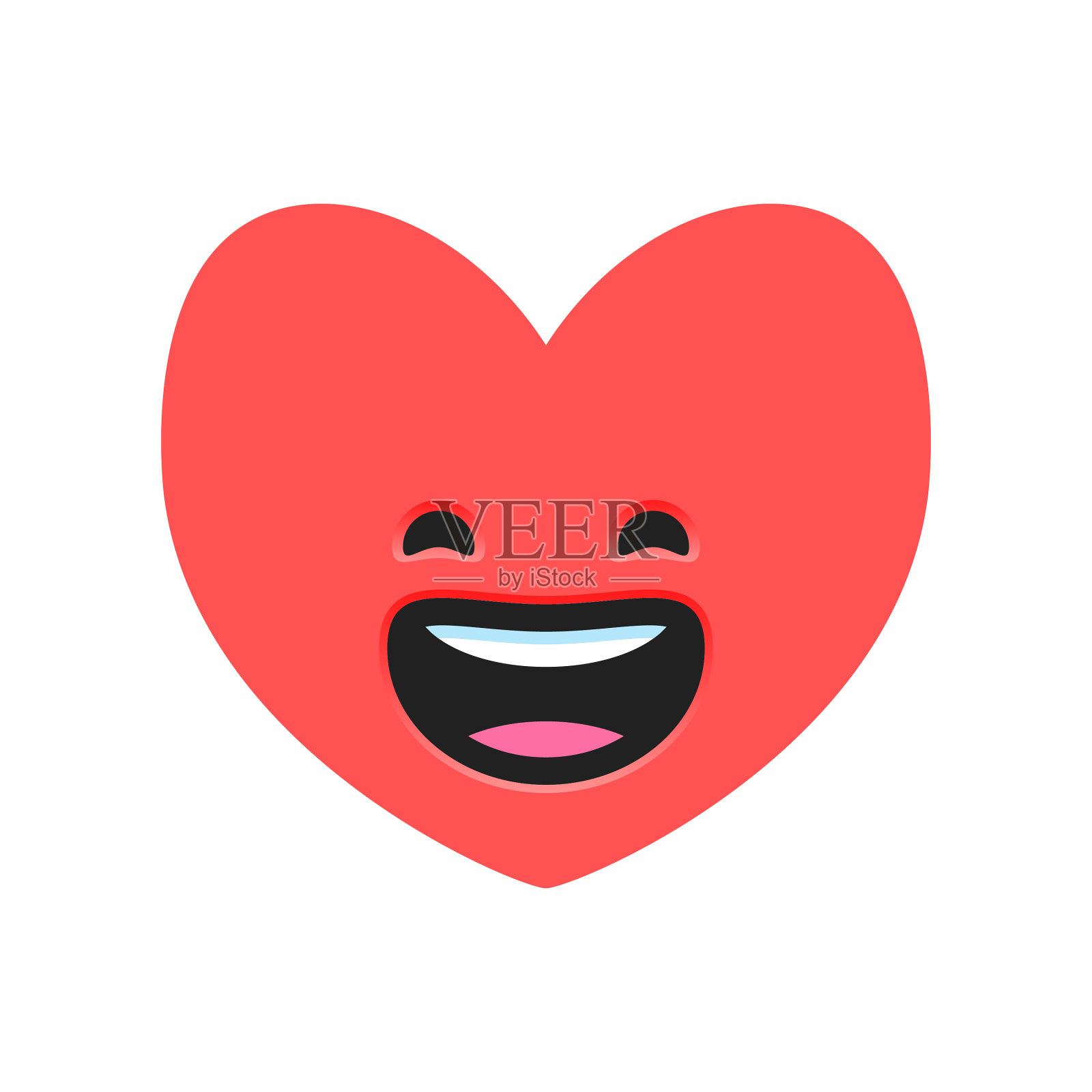 心形喜悦表情插画图片素材