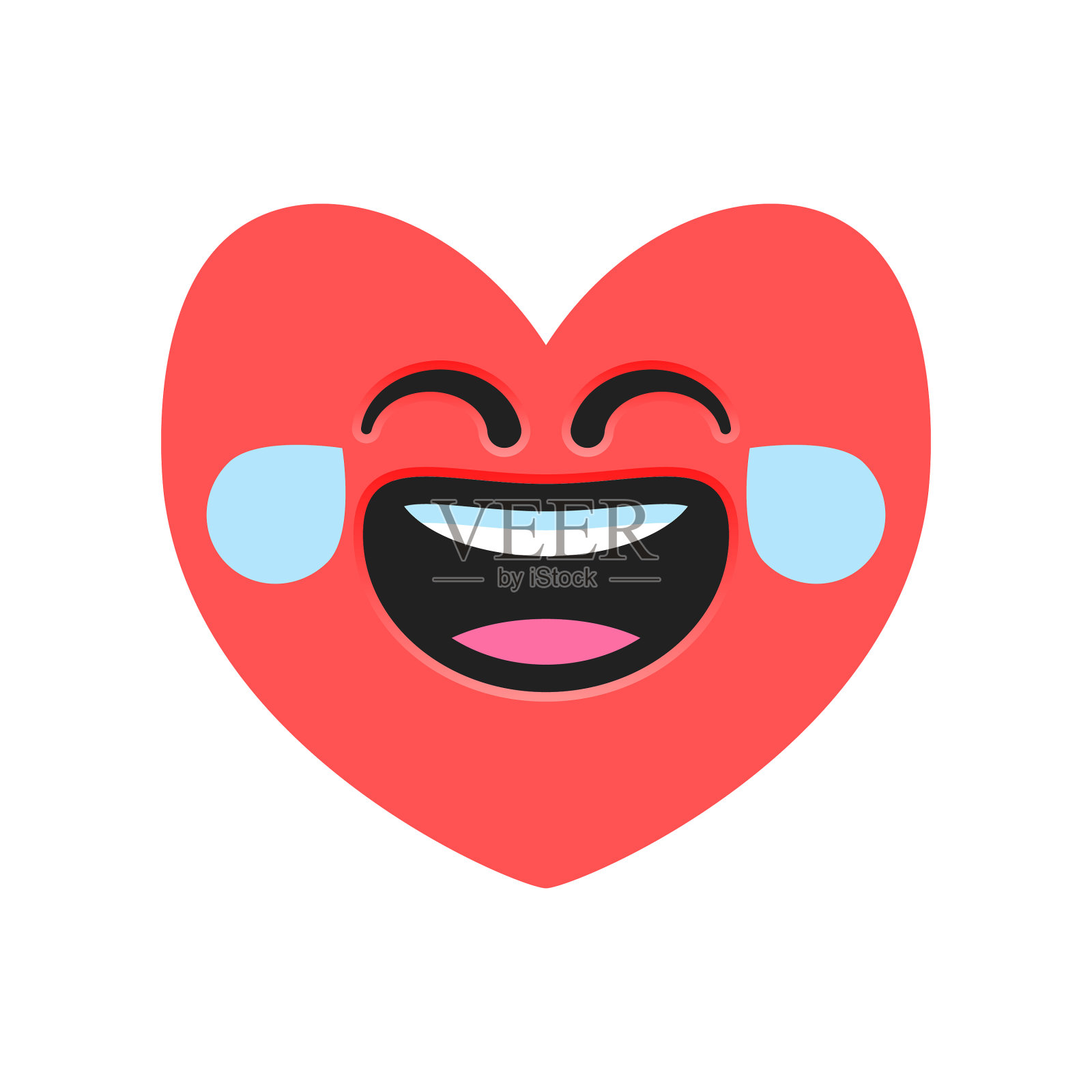 心形喜悦表情插画图片素材