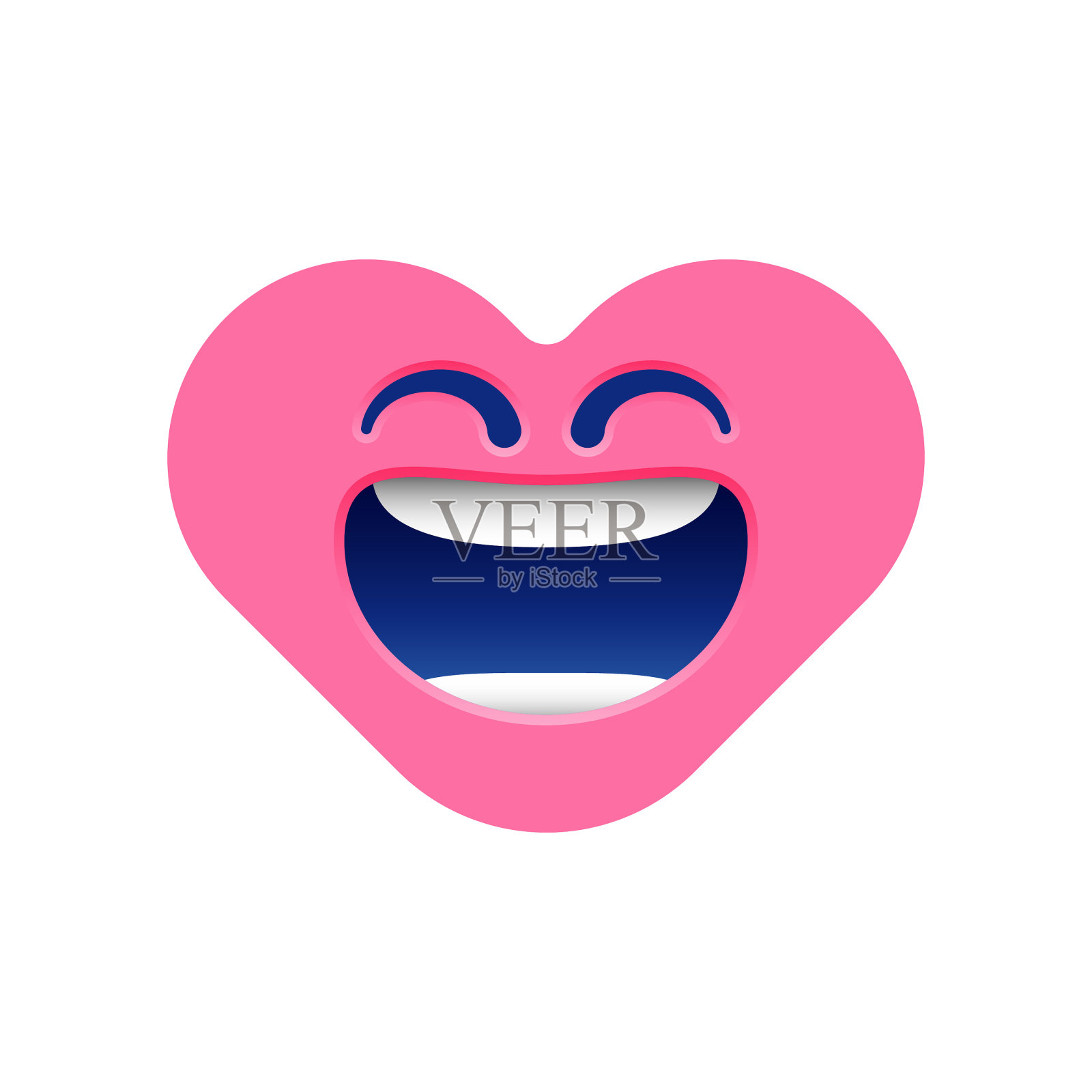 心形快乐表情符号插画图片素材