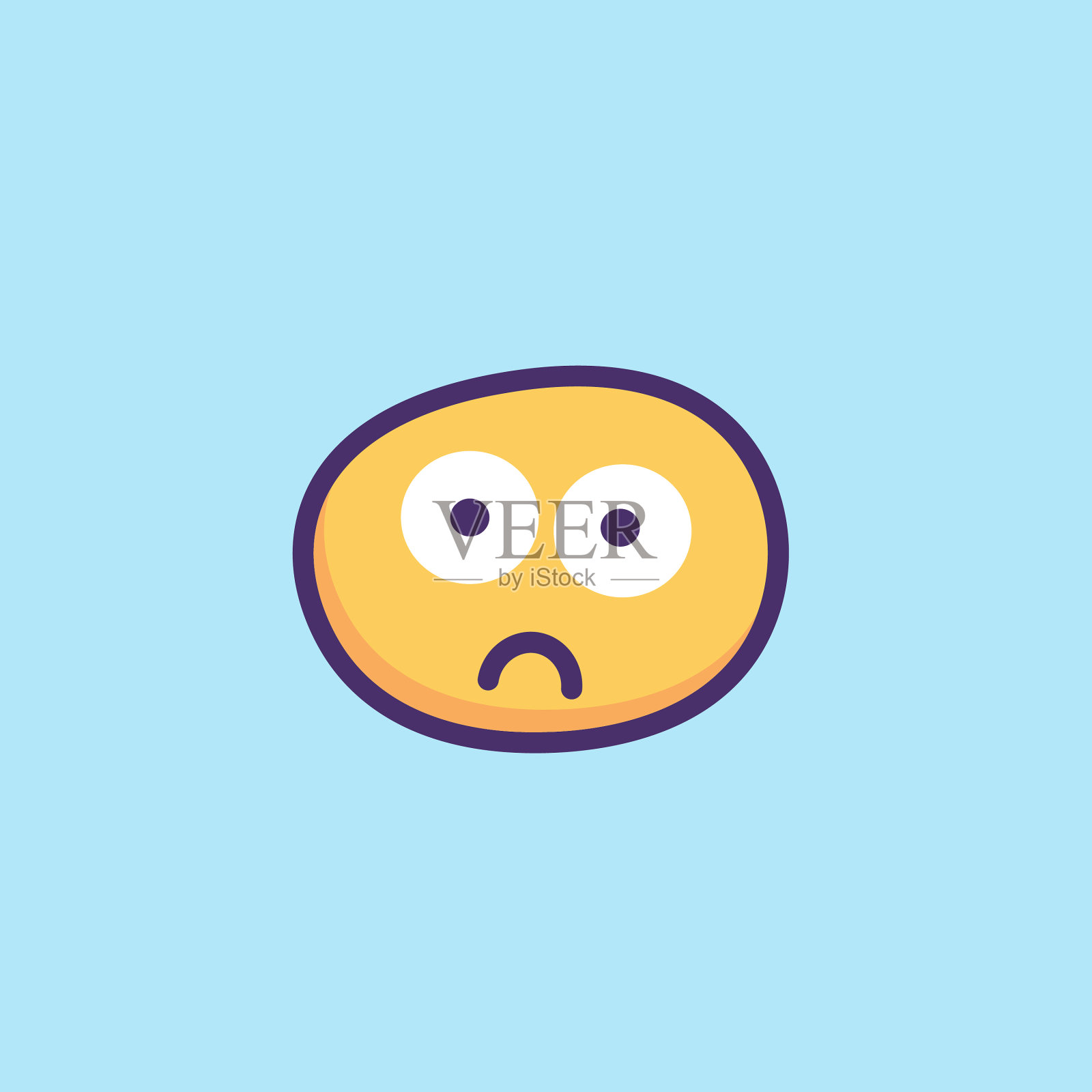 Emoticon设计蓝色背景卡通风格插画图片素材