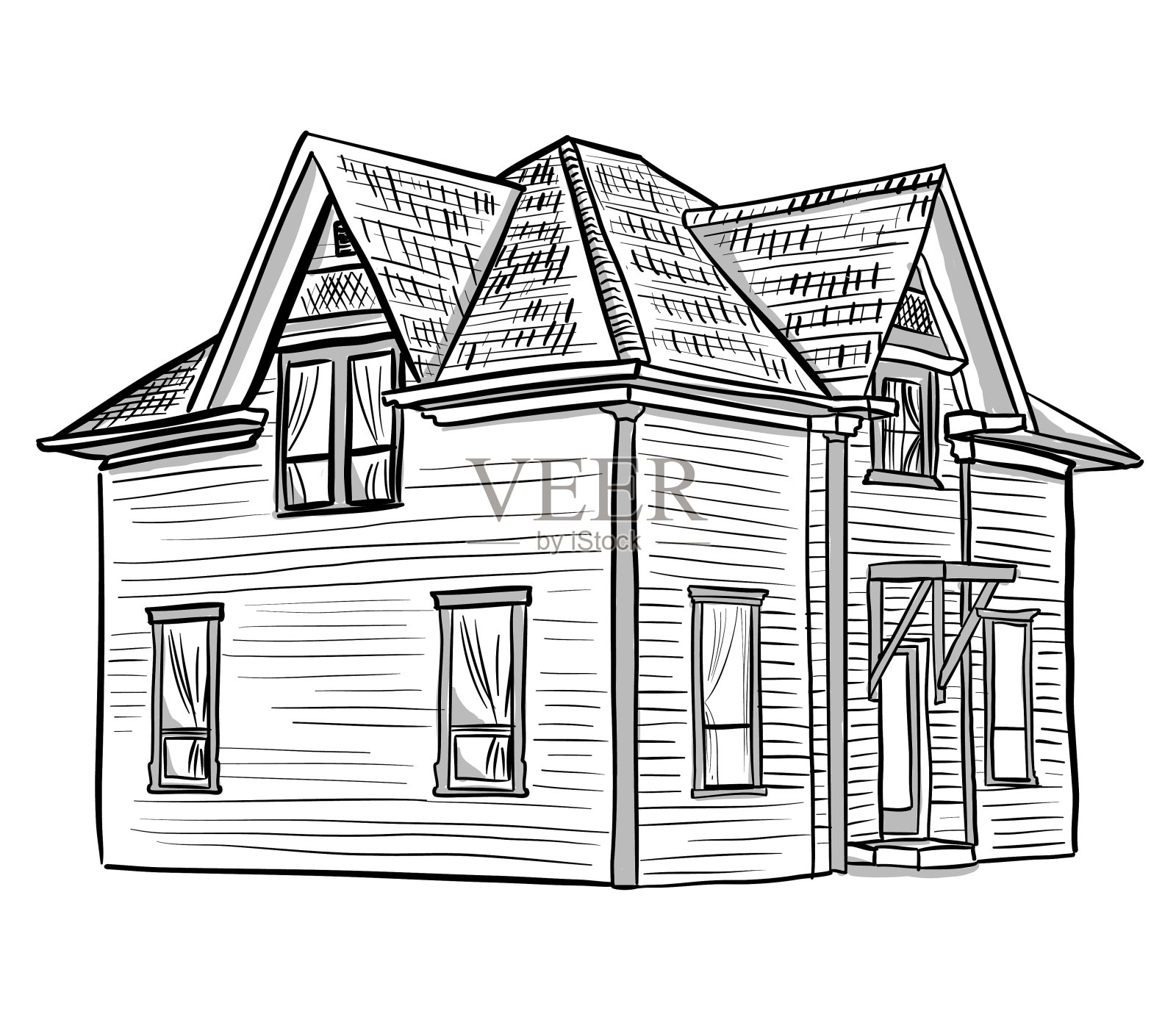 传统的小房子插画图片素材