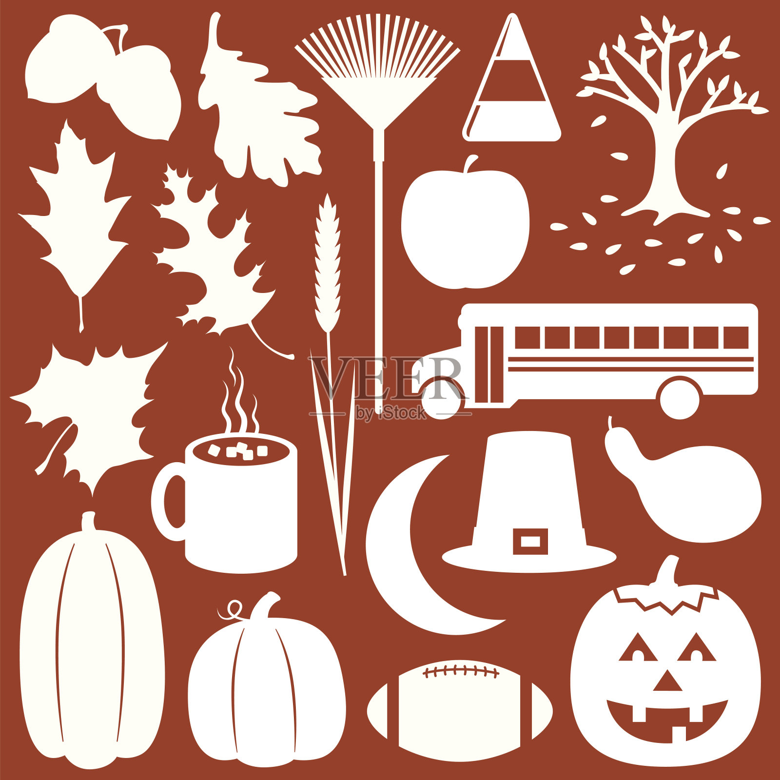 秋天/秋天元素插画图片素材